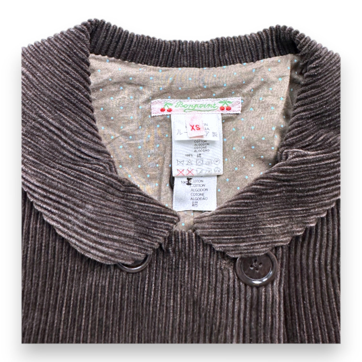 BONPOINT - Brown velvet-effect coat - 14 years old