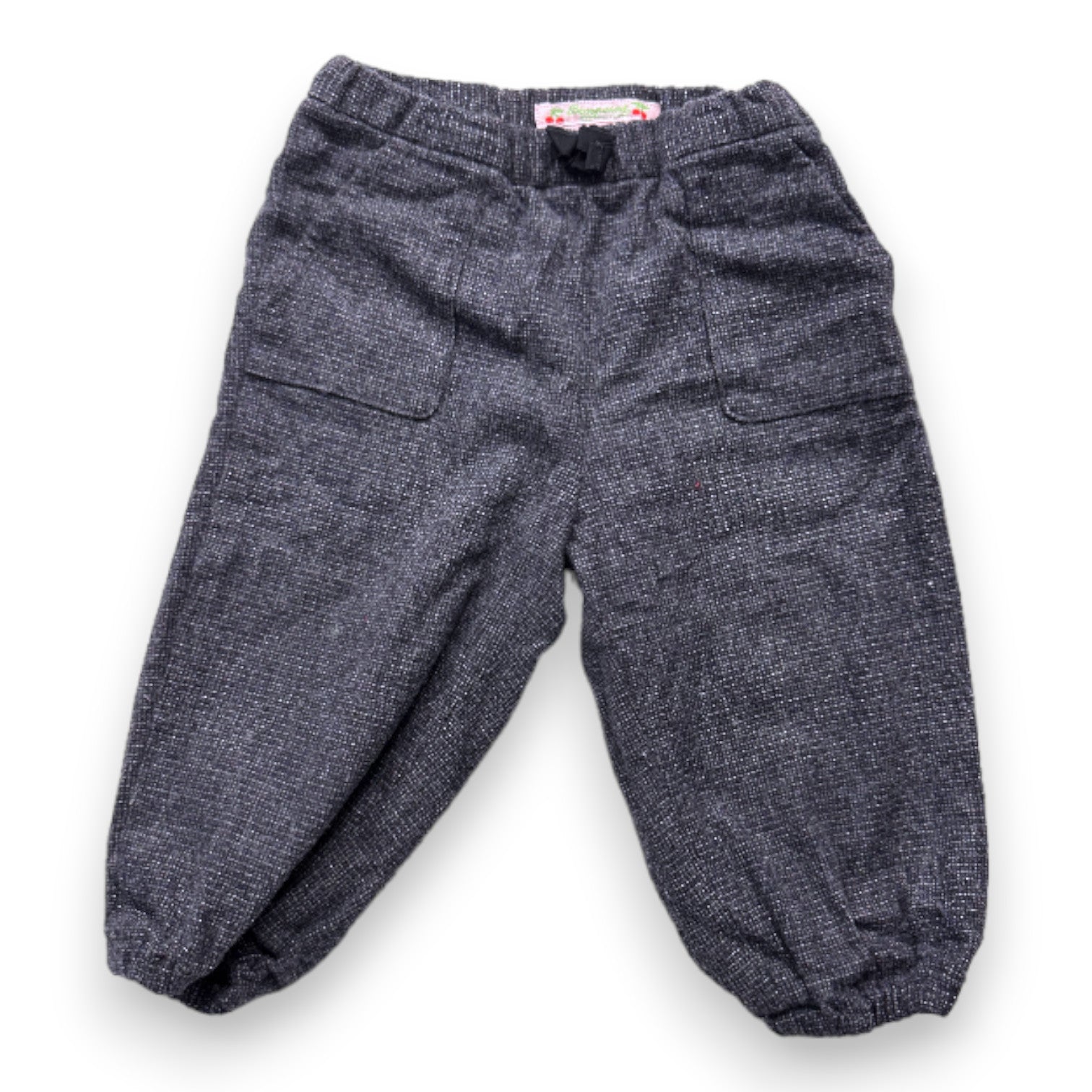 BONPOINT - Pantalon large gris en laine - 18 mois