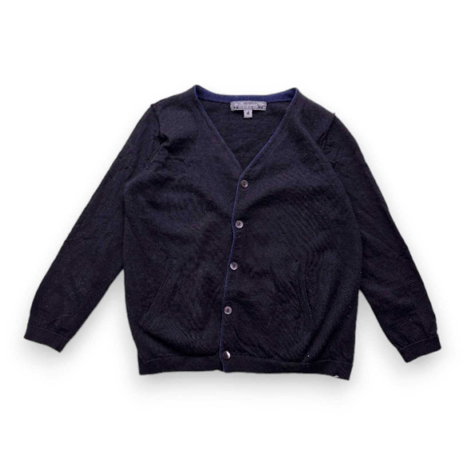 BONPOINT - cardigan en laine noir - 4 ans