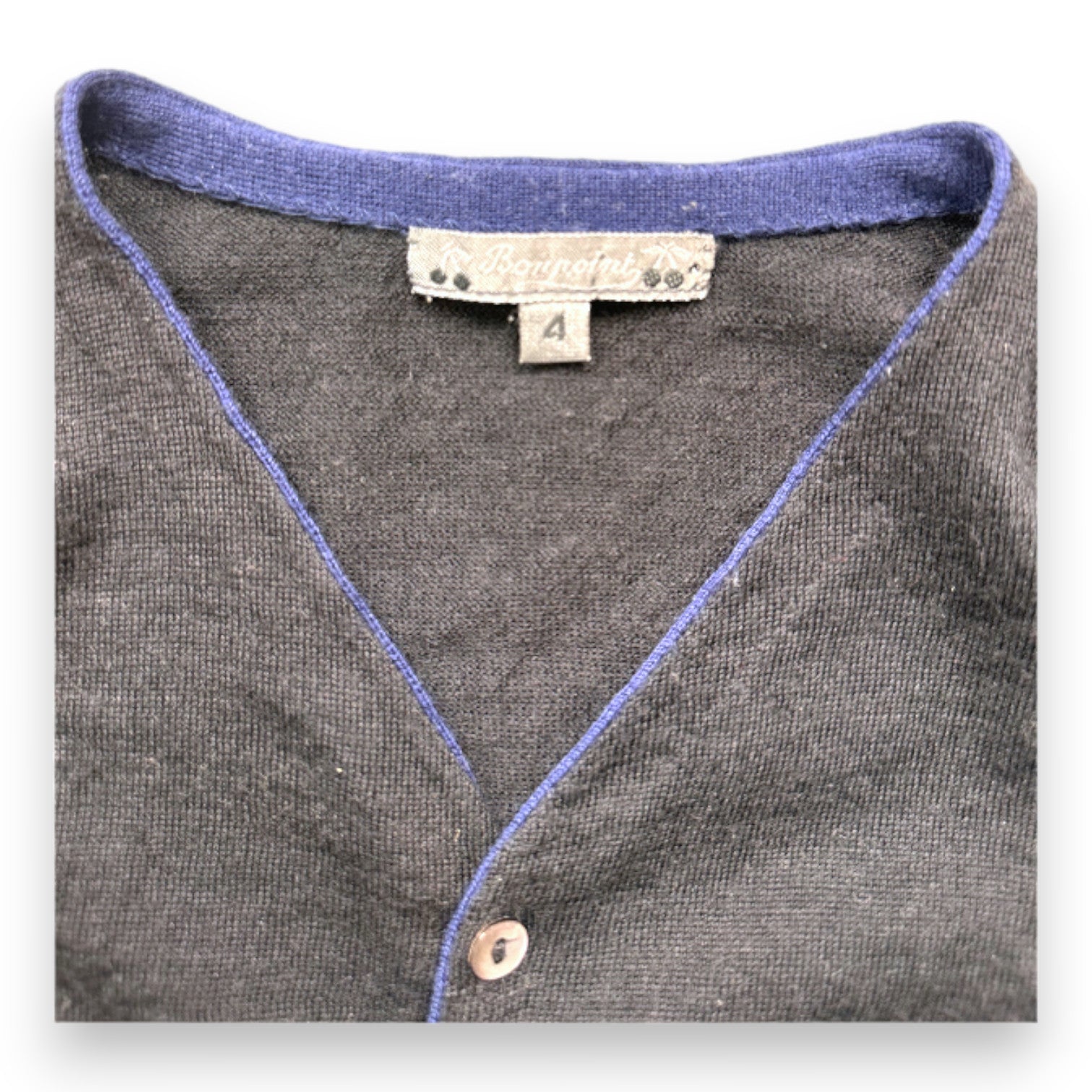 BONPOINT - black wool cardigan - 4 years