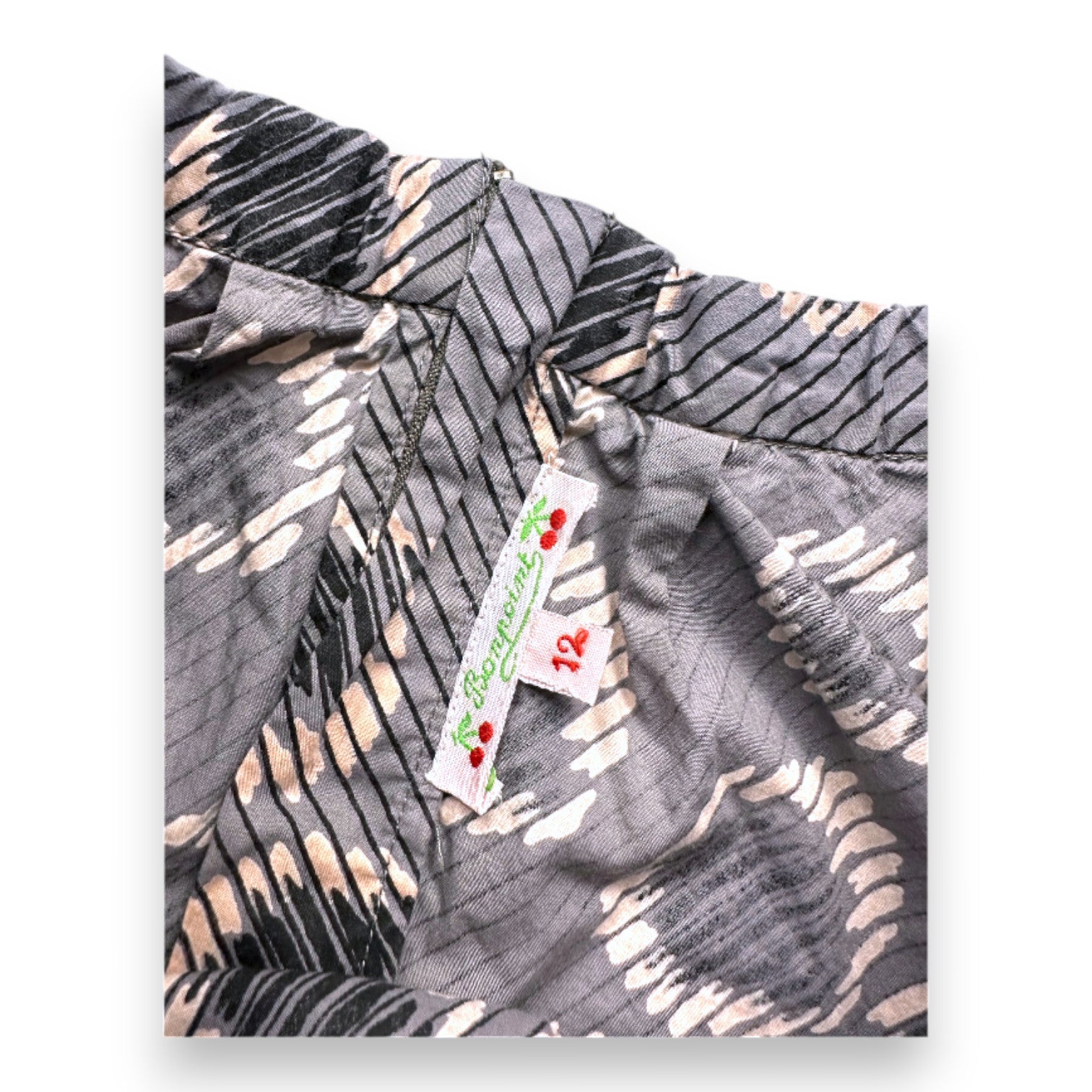BONPOINT - Blouse grise à motifs - 12 ans