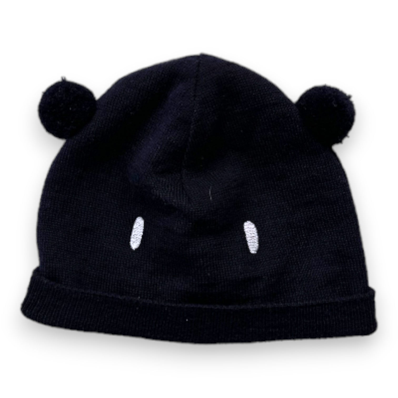 PETIT BATEAU - Bonnet en laine bleu marine - 12 mois