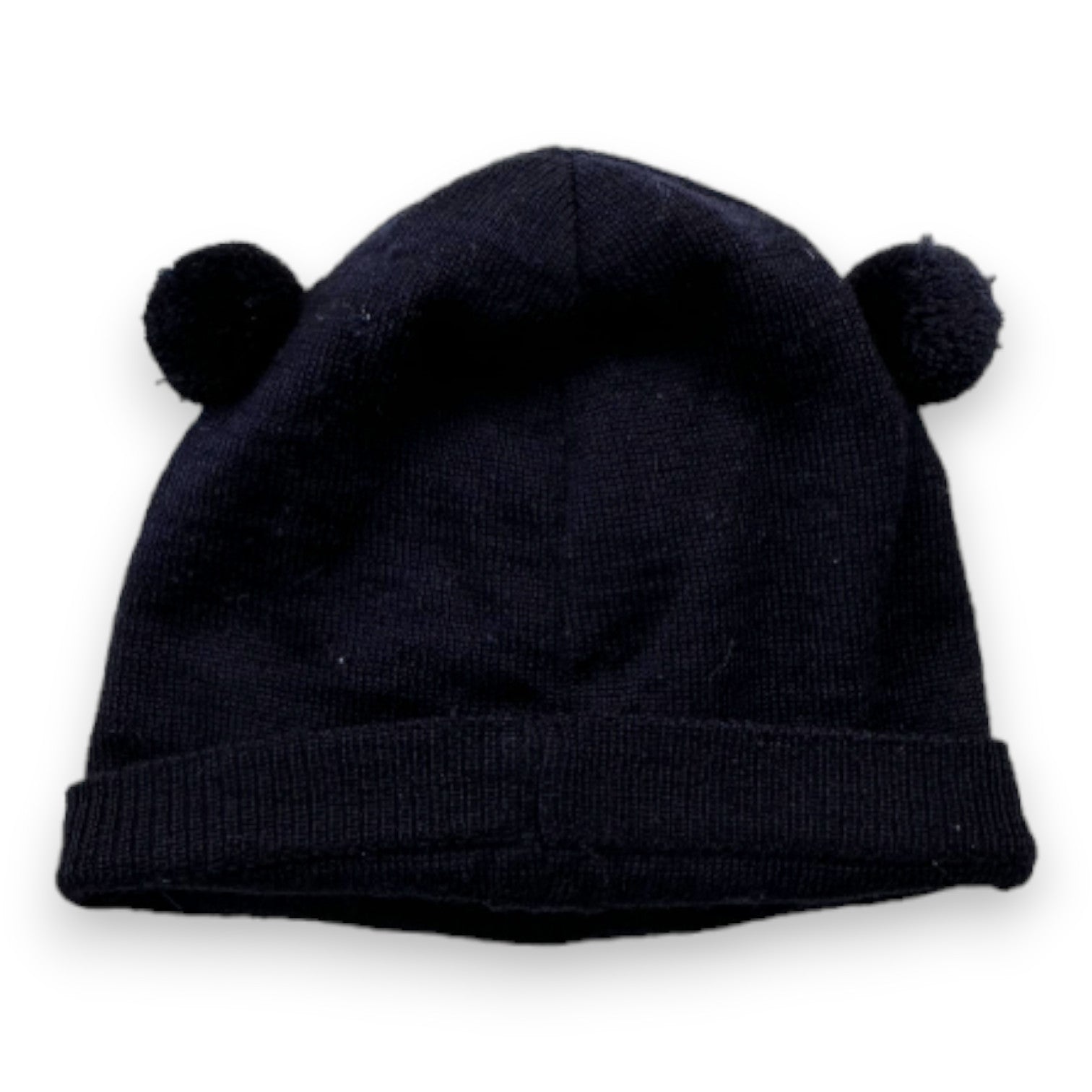 PETIT BATEAU - Bonnet en laine bleu marine - 12 mois