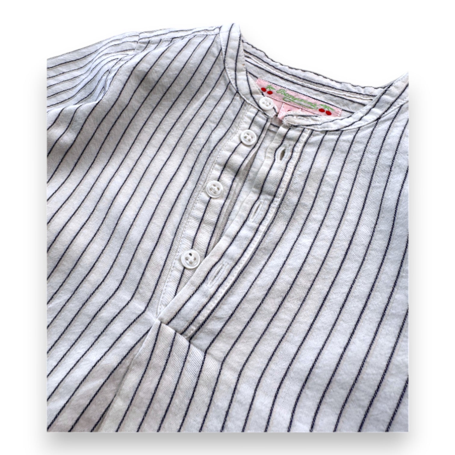 BONPOINT - Weiß gestreifte Langarmbluse - 2 Jahre