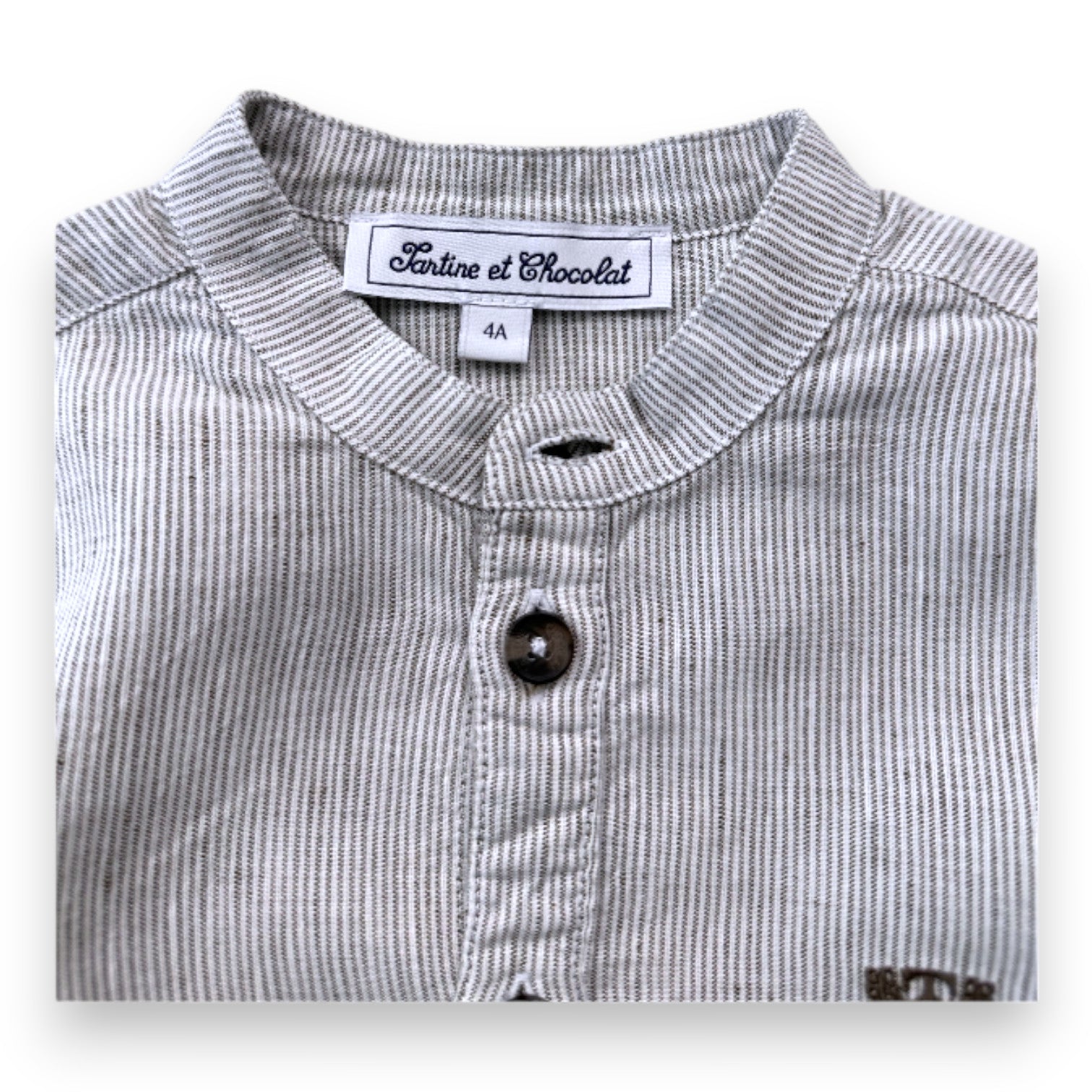 TARTINE & CHOCOLAT - Chemise à manches longues blanche à rayures - 4 ans