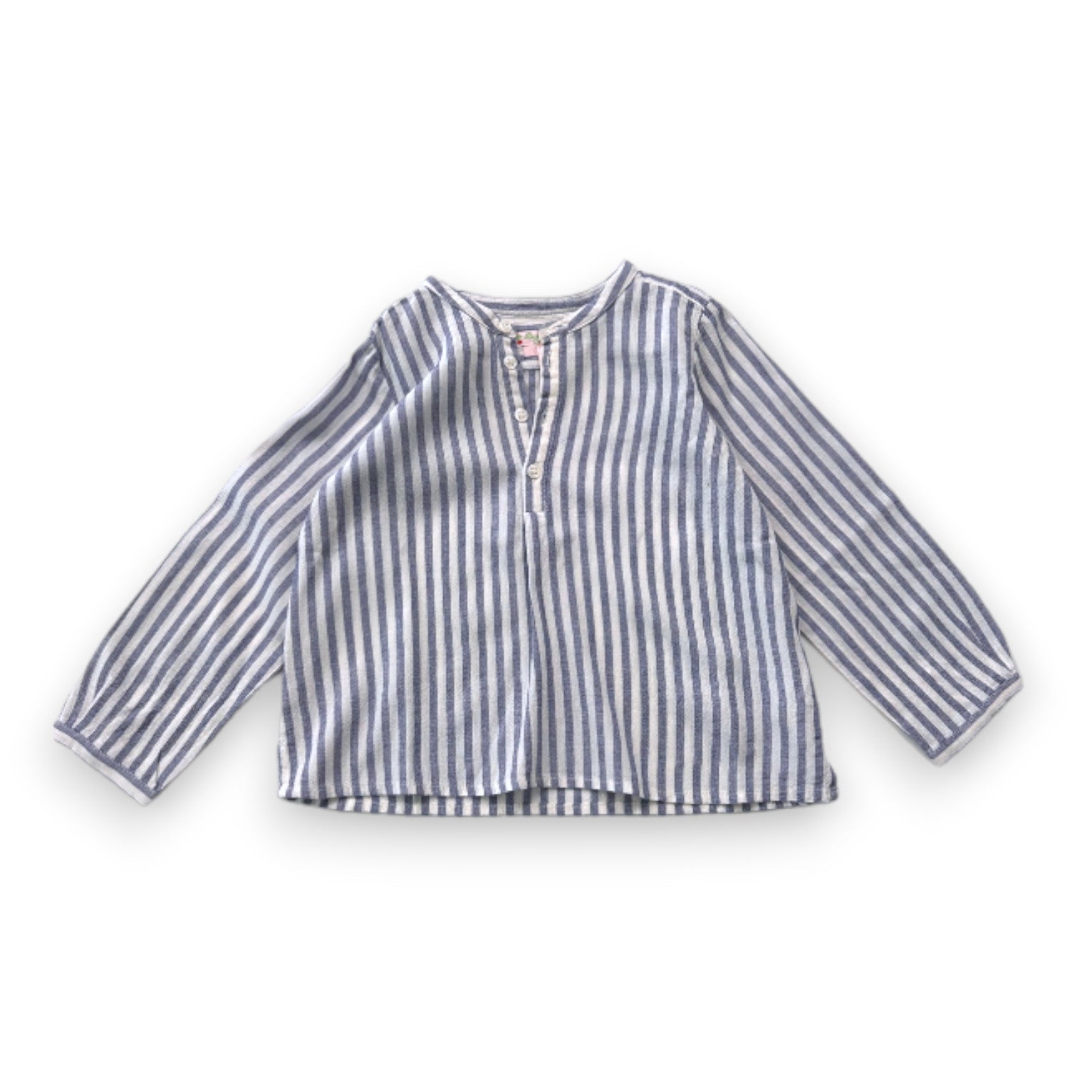 BONPOINT - Blouse bleue et blanche à rayures - 2 ans