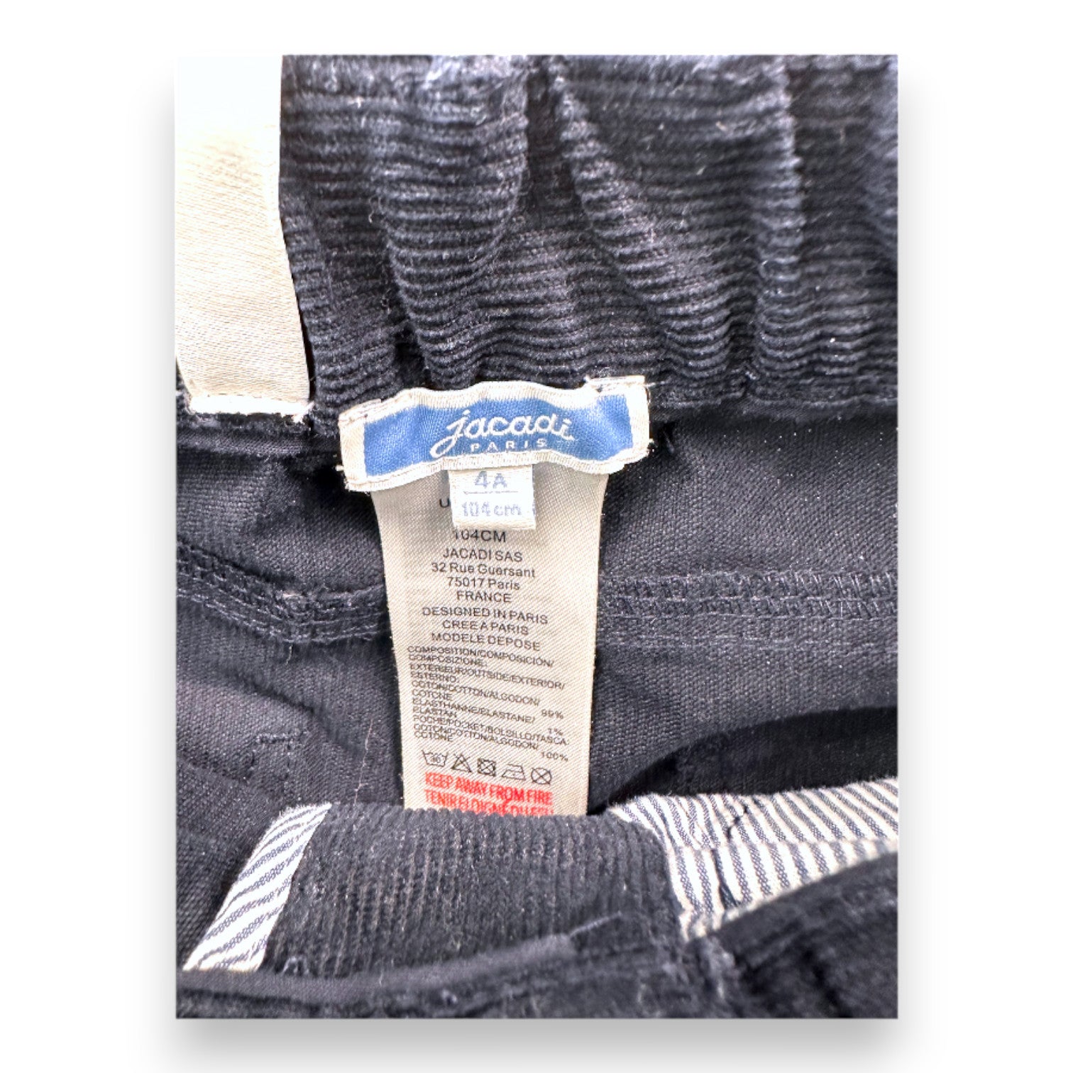 JACADI - blue velvet-effect pants - 4 years