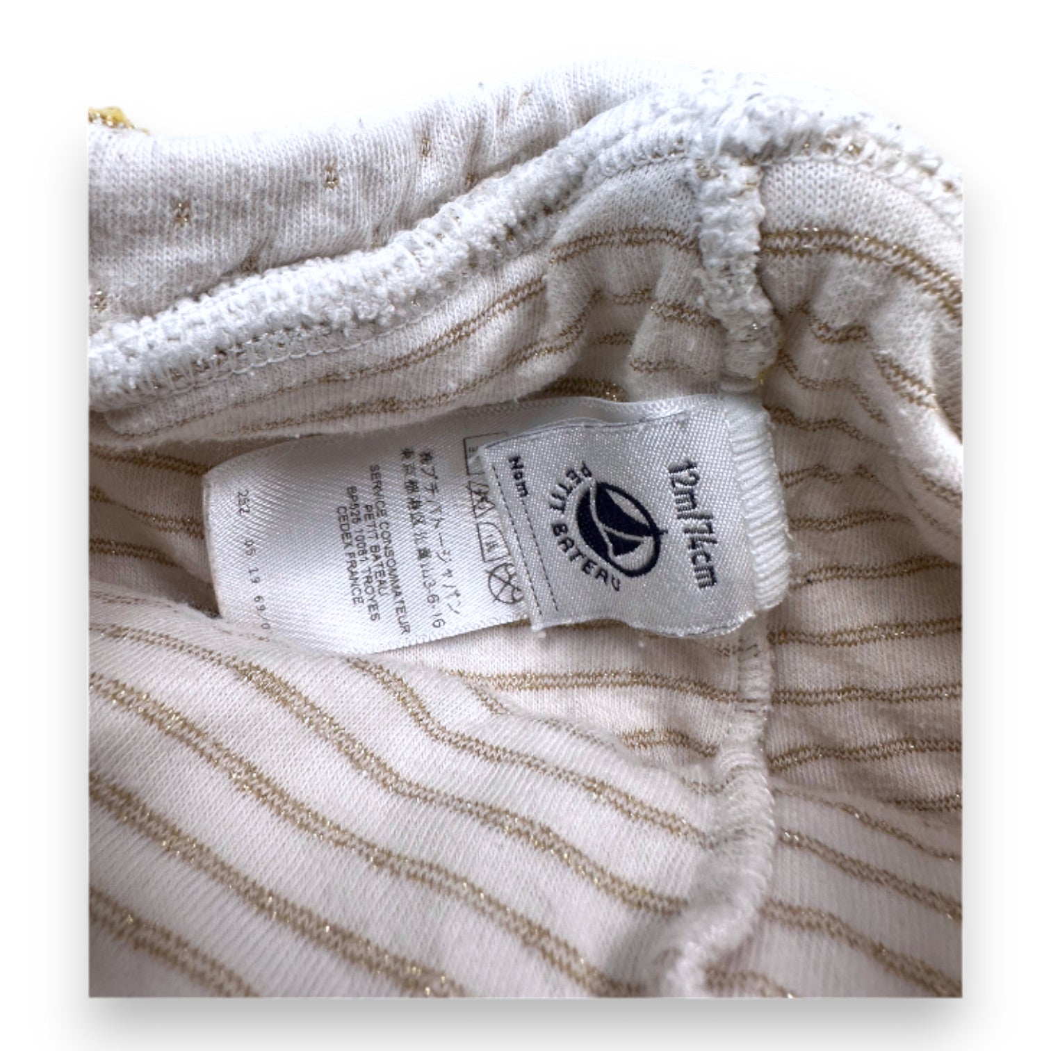 PETIT BATEAU - Weiße Leggings mit Punkten - 12 Monate