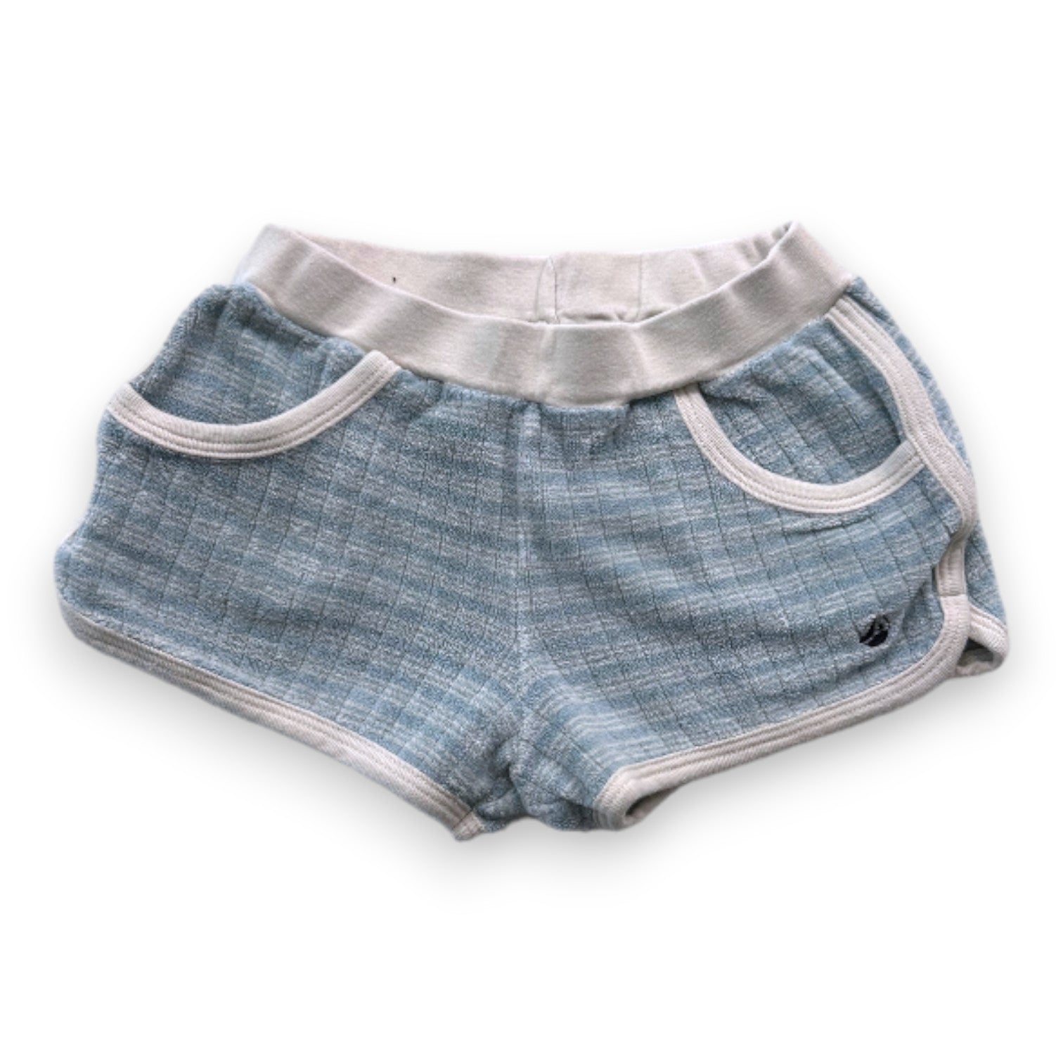 PETIT BATEAU - Blue and white terry cloth shorts - 5 years