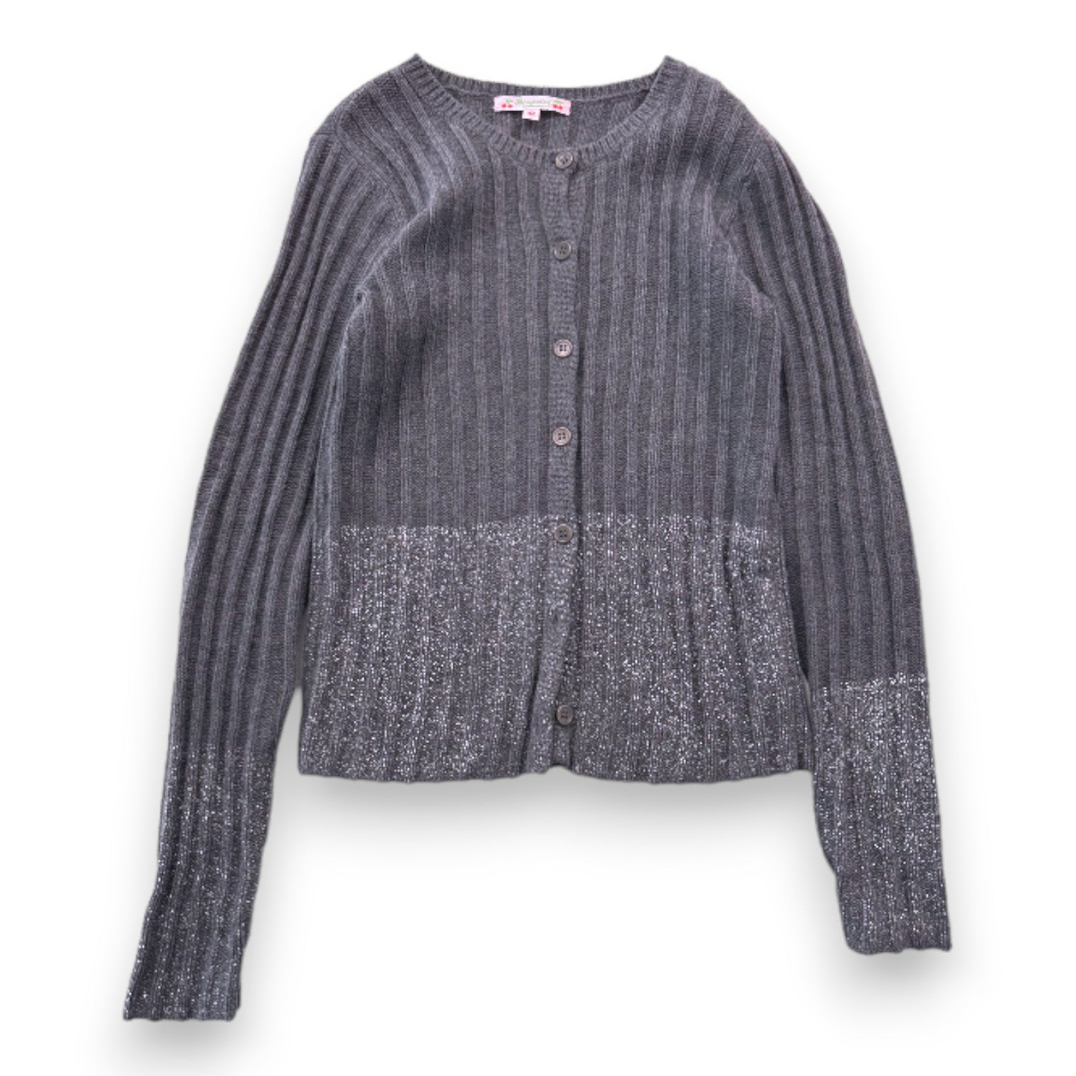 BONPOINT - Cardigan en laine gris avec paillettes - 12 ans