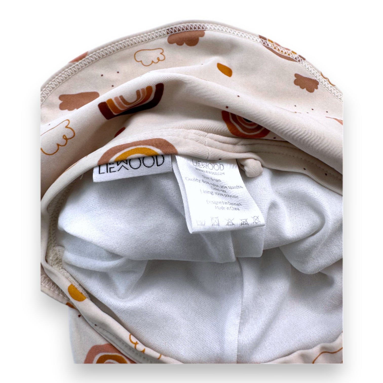 LIEWOOD - Brown bath cap with prints - 6 months