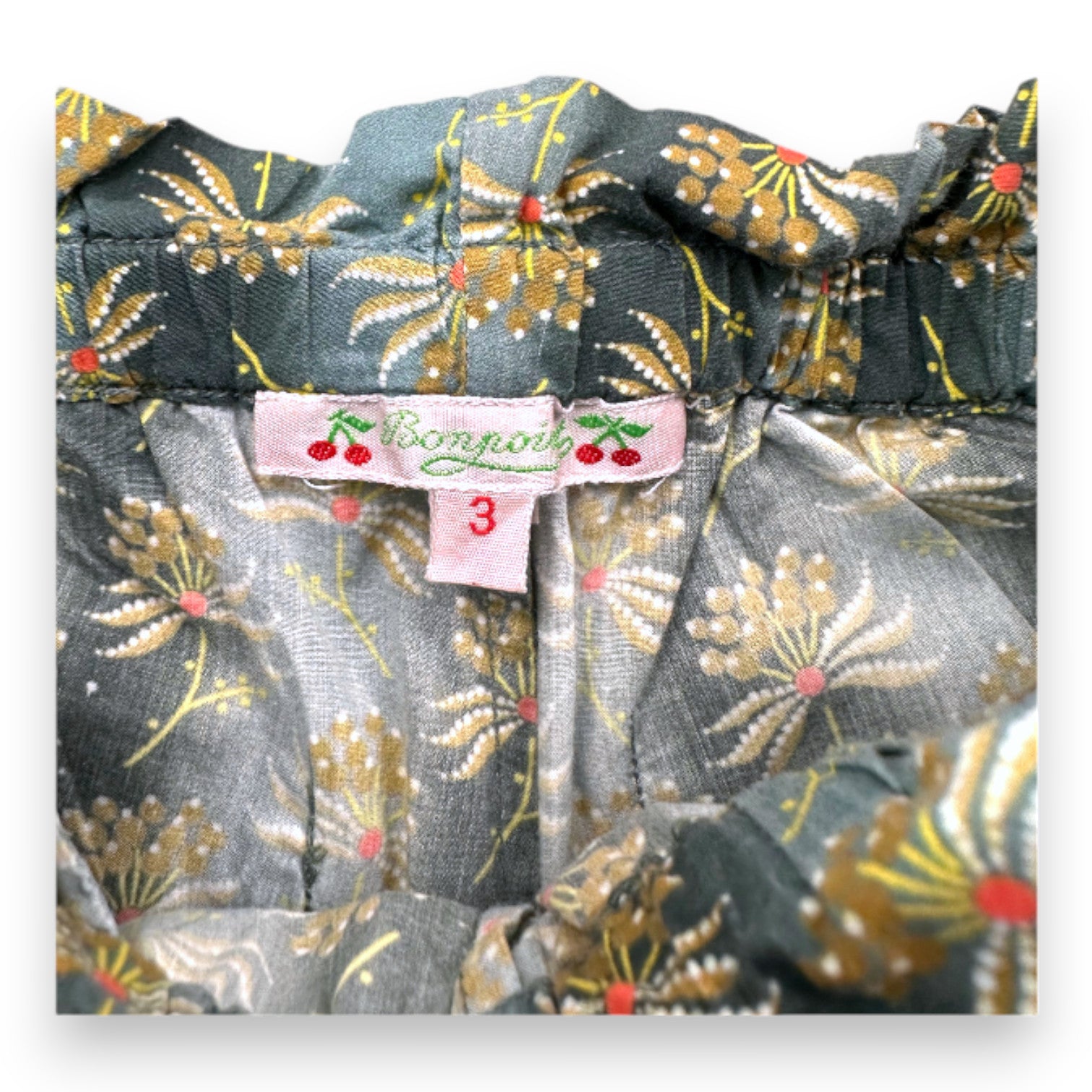 BONPOINT - Leichte grüne Hose mit Prints - 3 Jahre