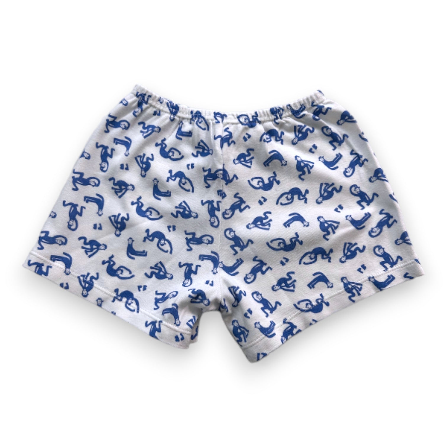 PETIT BATEAU - Weiße und blaue Shorts mit Affen-Print - 4 Jahre