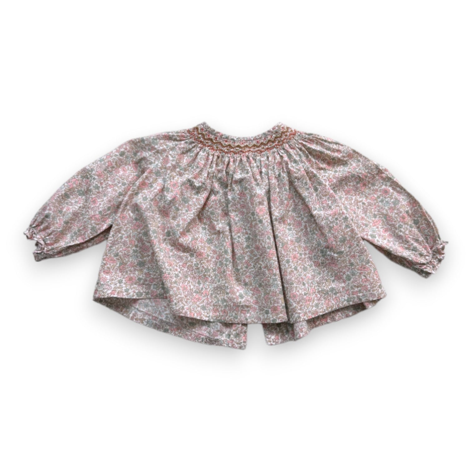 BONPOINT - Weiße Bluse mit Blumenmuster - 6 Monate