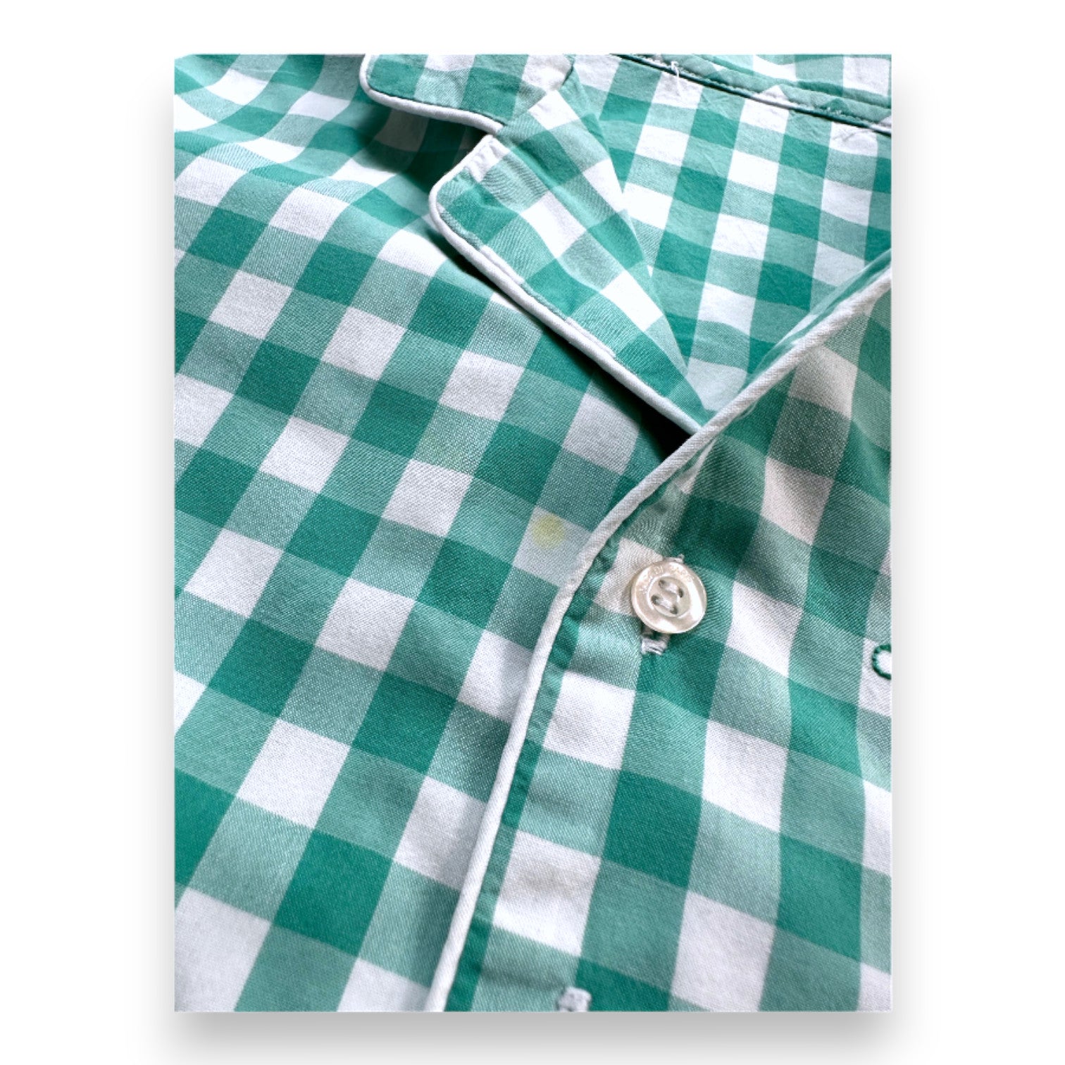 VINTAGE - Ensemble de pyjama short et chemise vichy vert - 4 ans