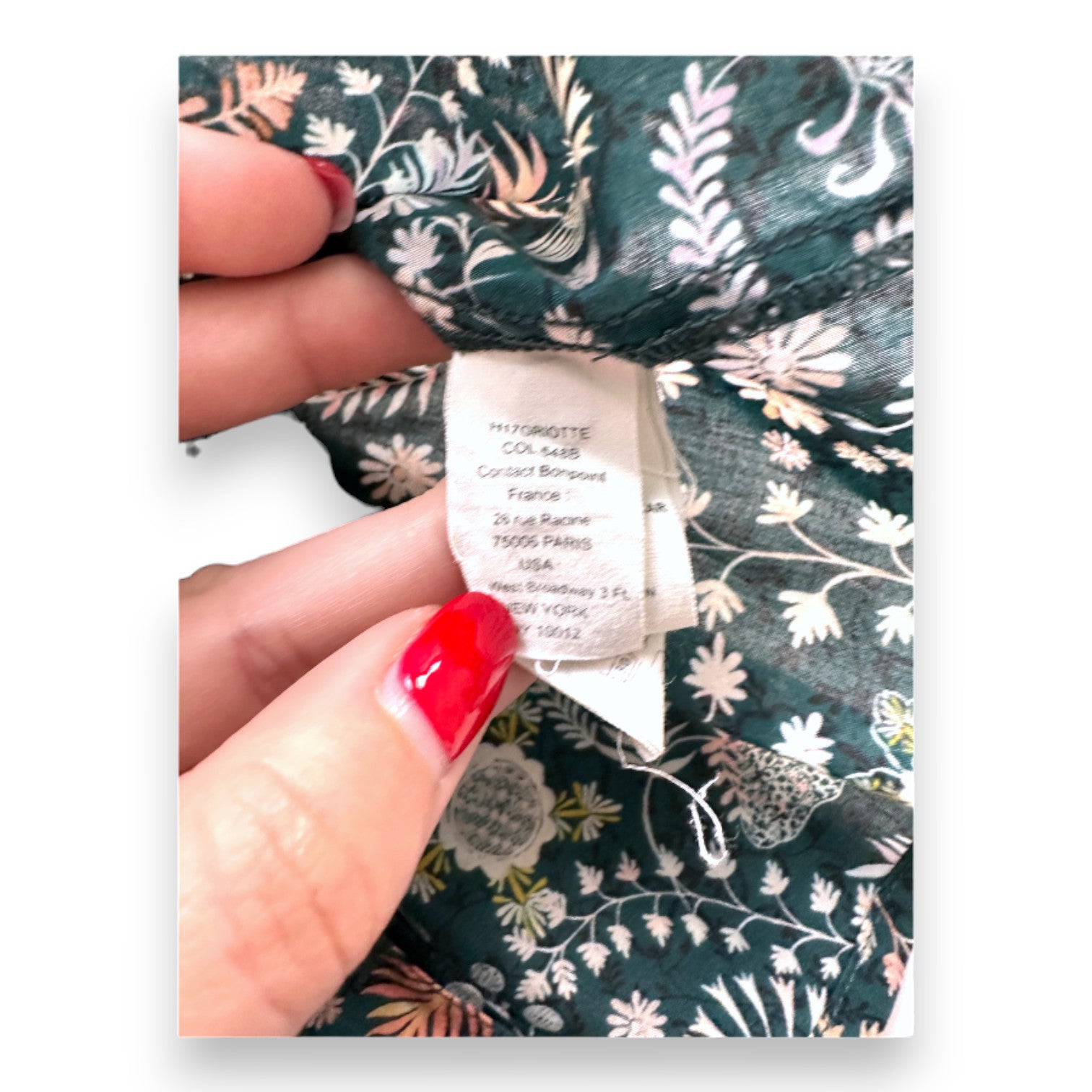 BONPOINT - Blouse verte à fleurs - 6 mois