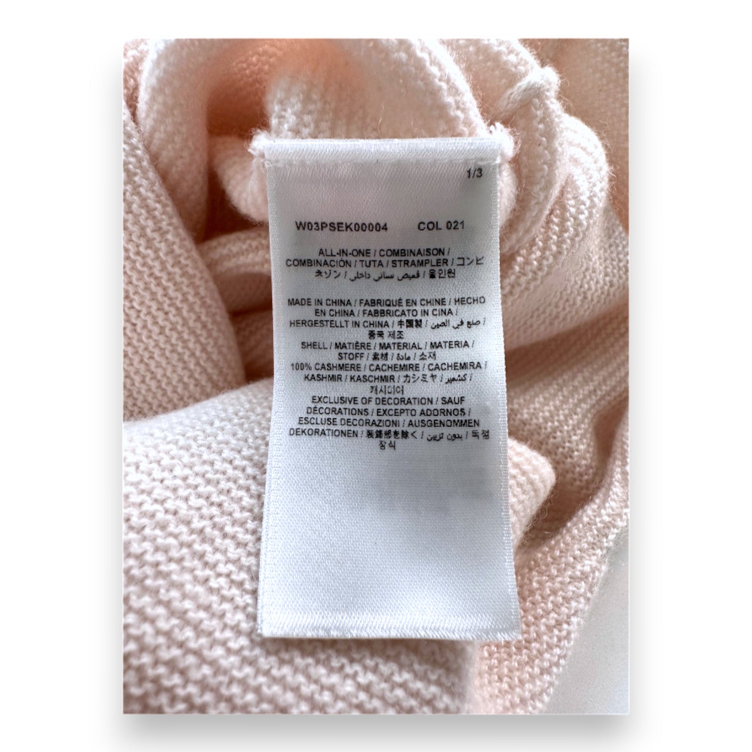 BONPOINT - Combinaison en cachemire rose - 3 mois