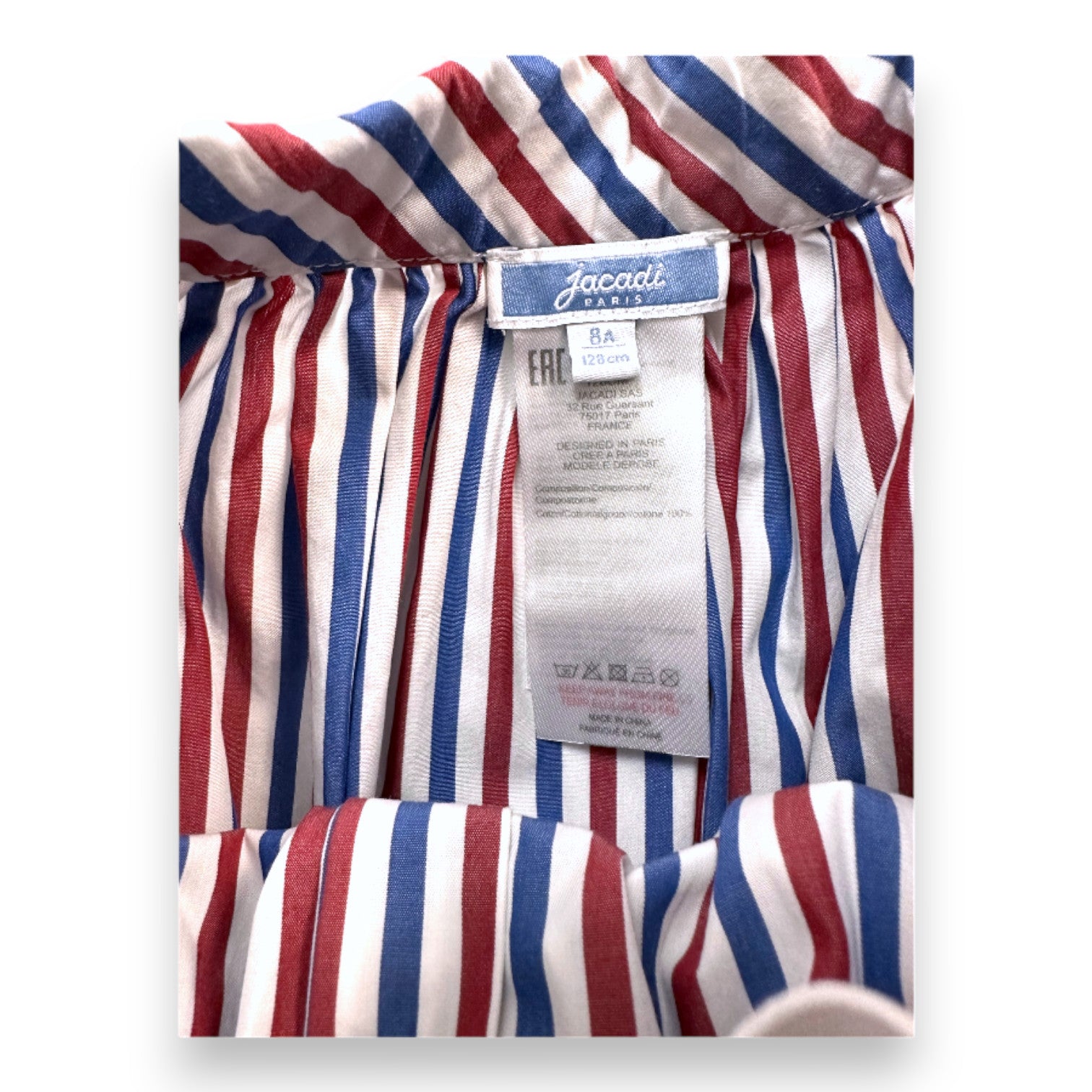 JACADI - Ensemble jute et t-shirt blanc bleu et rouge - 8 ans