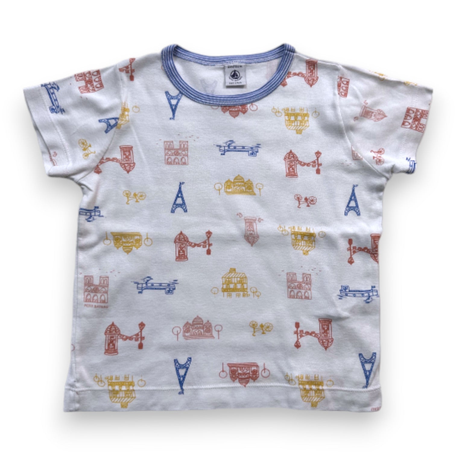 PETIT BATEAU - Weißes T-Shirt mit Aufdrucken - 4 Jahre