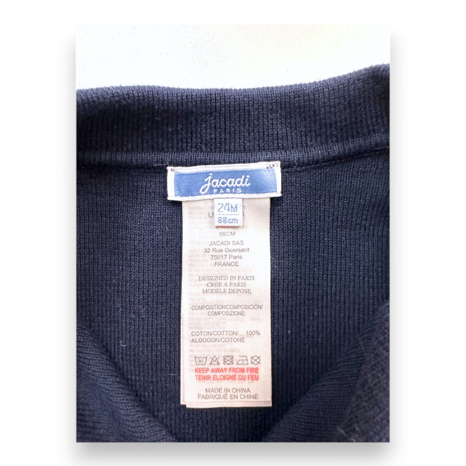 JACADI - marineblaue Strickjacke - 2 Jahre