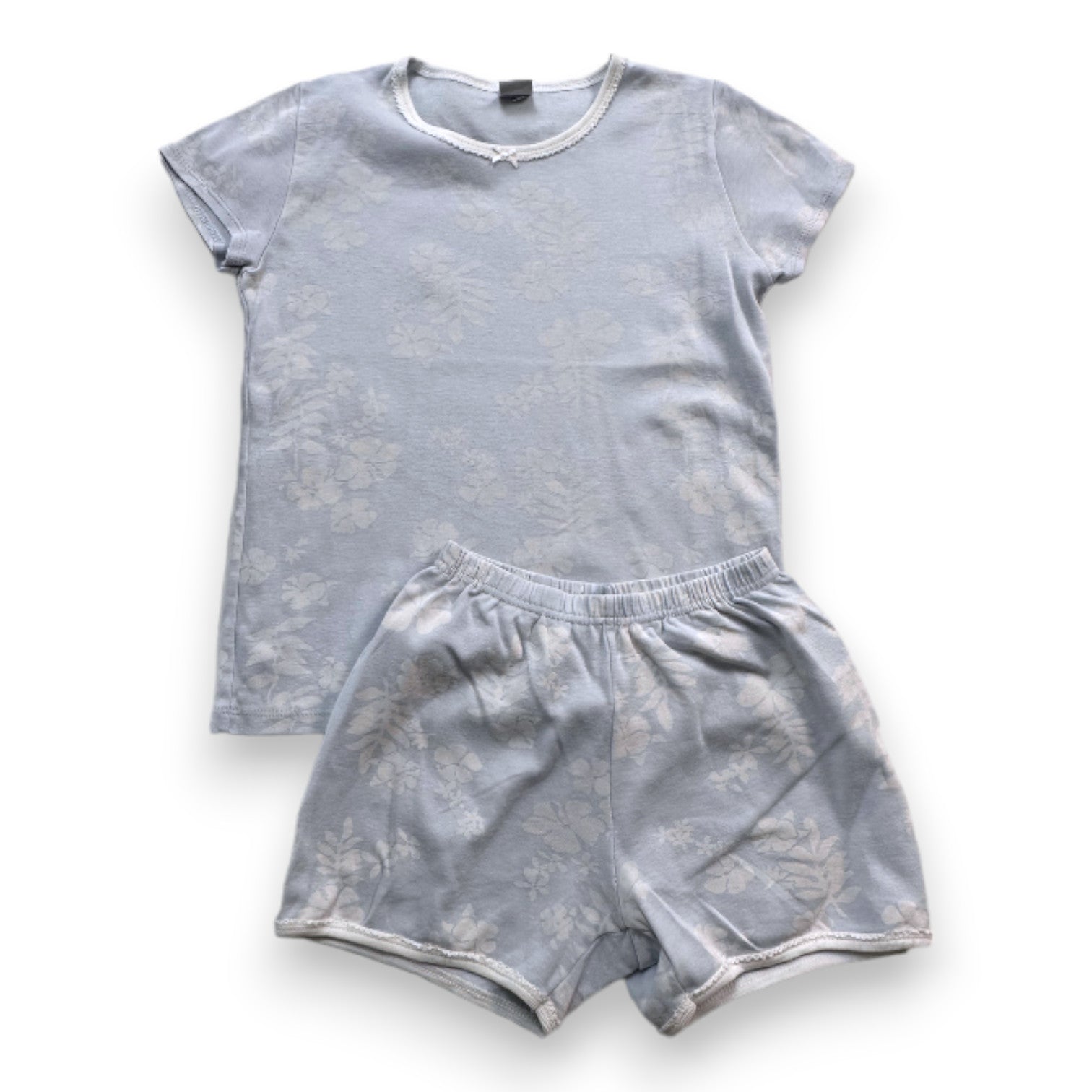 PETIT BATEAU - Blaues Pyjama-Set mit Shorts und T-Shirt - 8 Jahre