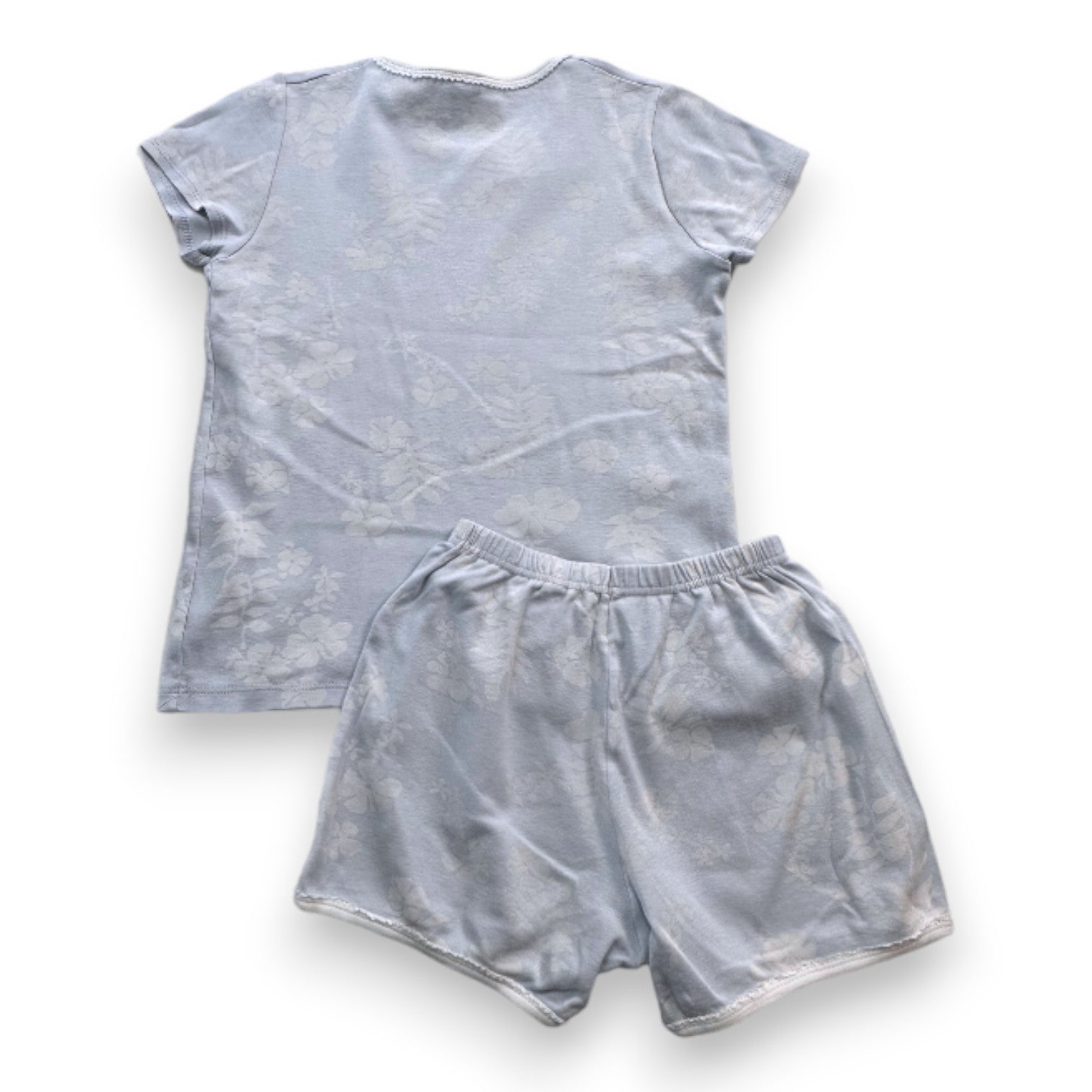 PETIT BATEAU - Blaues Pyjama-Set mit Shorts und T-Shirt - 8 Jahre