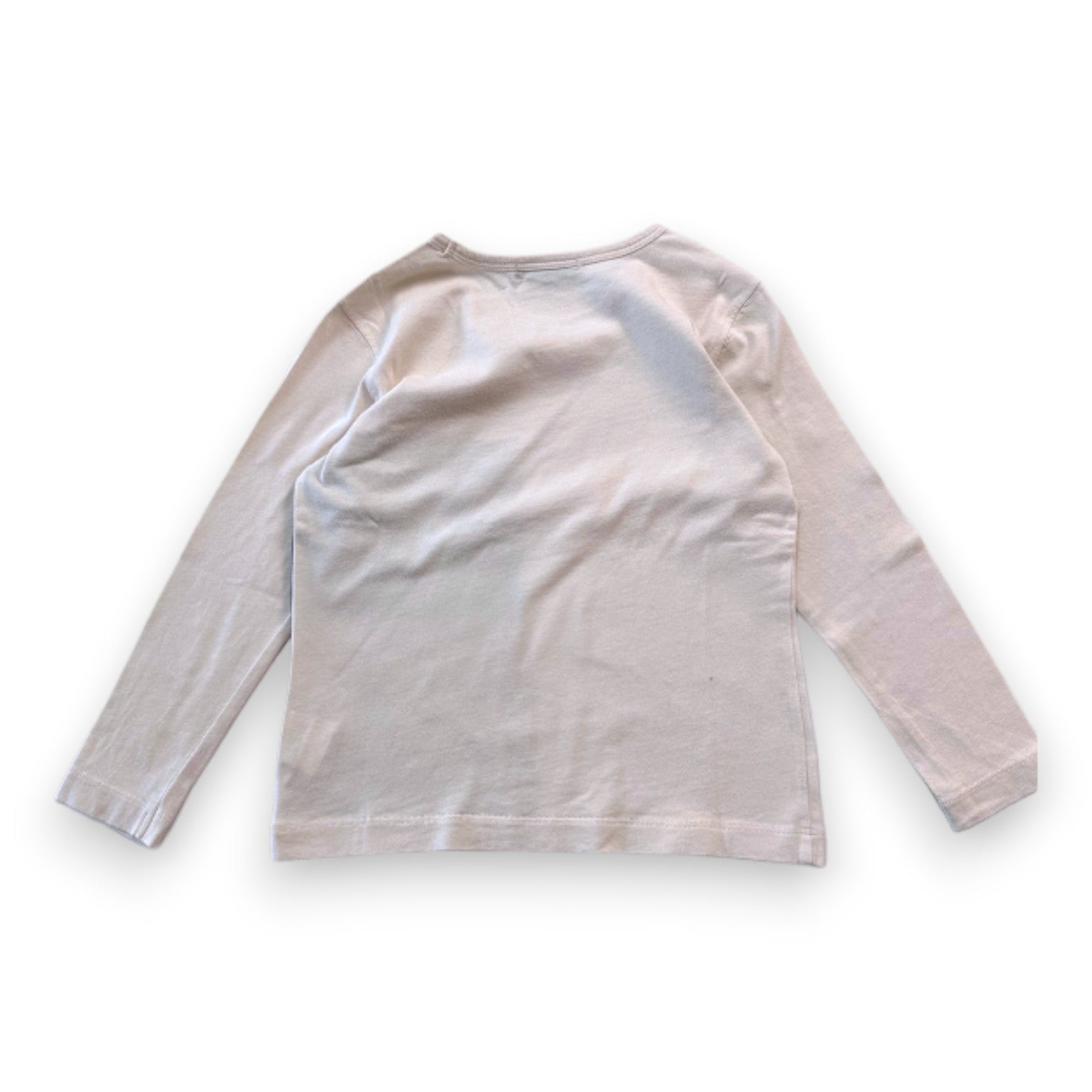 BONPOINT - Beige long-sleeved T-shirt with print - 3 years