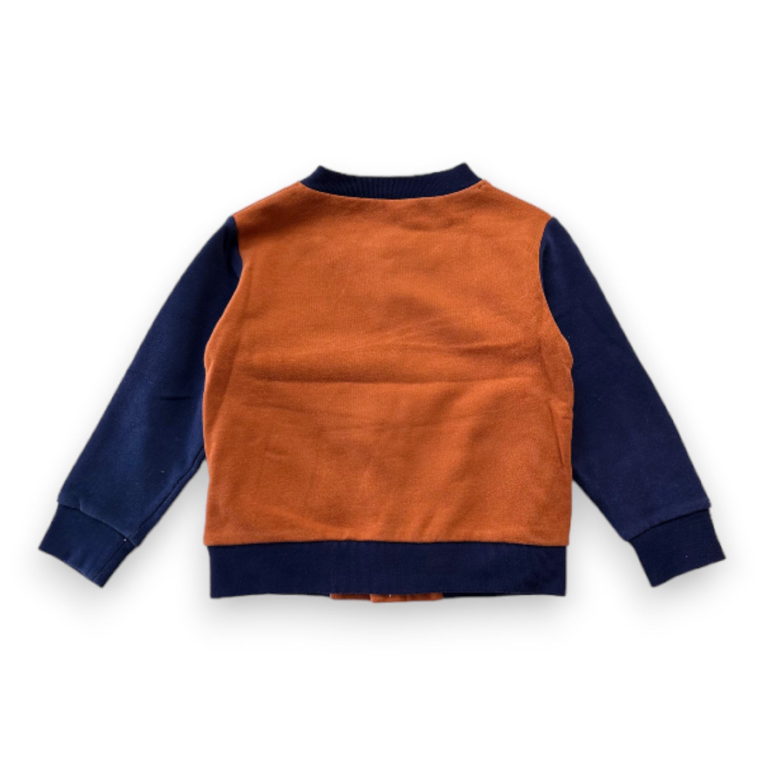 PETIT BATEU - Brown and blue teddy jacket - 3 years