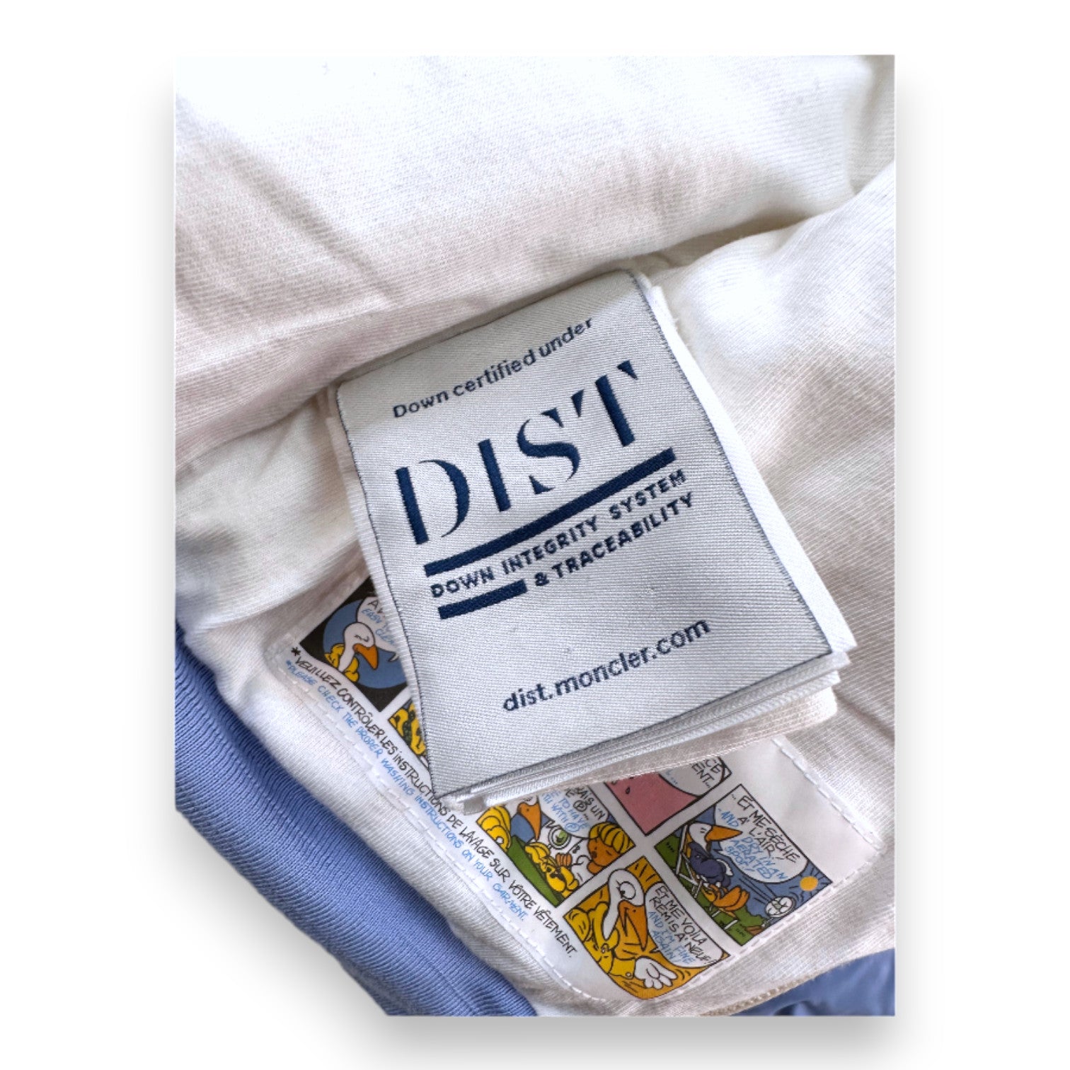 MONCLER - Blue down coat with white fur - 18 months