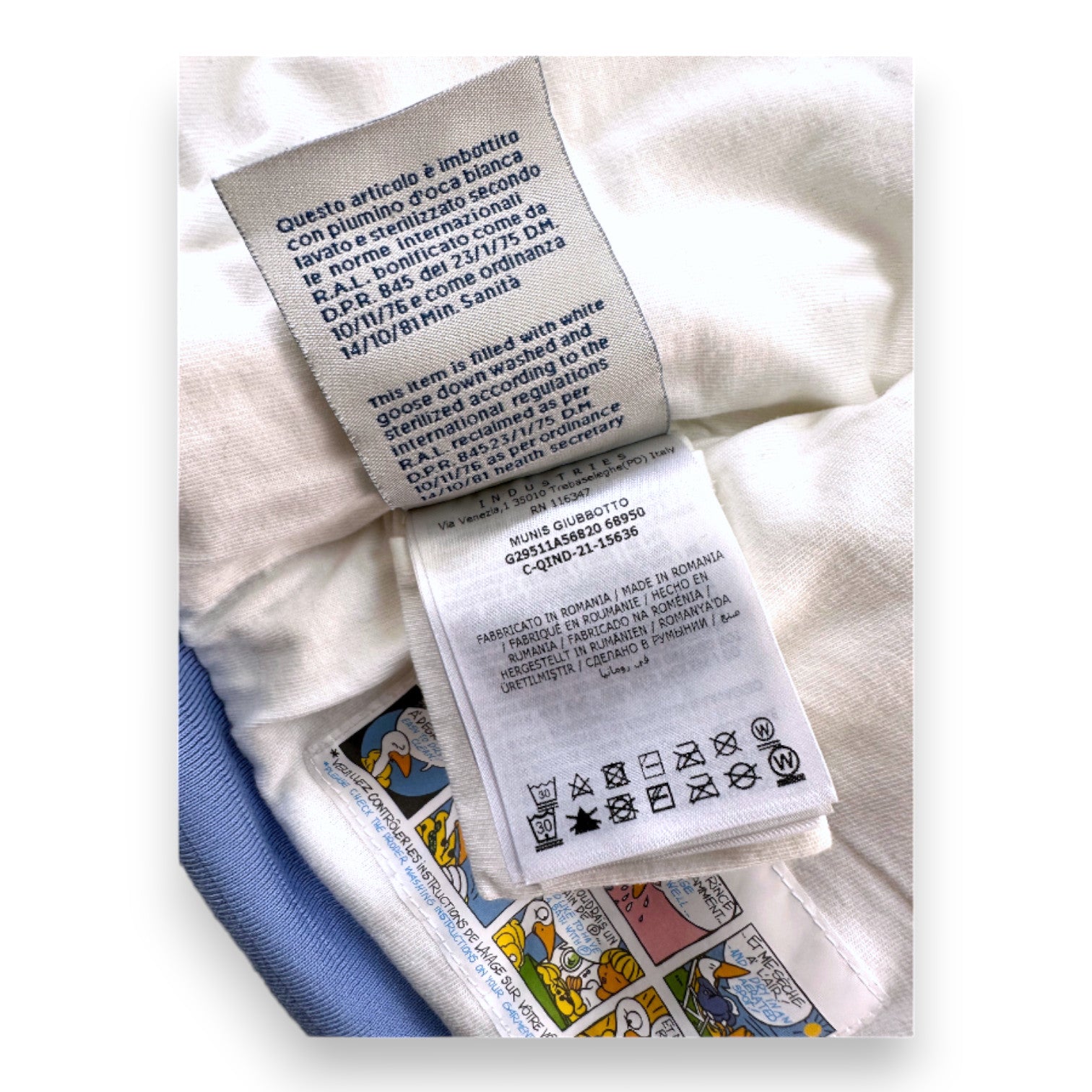 MONCLER - Blue down coat with white fur - 18 months