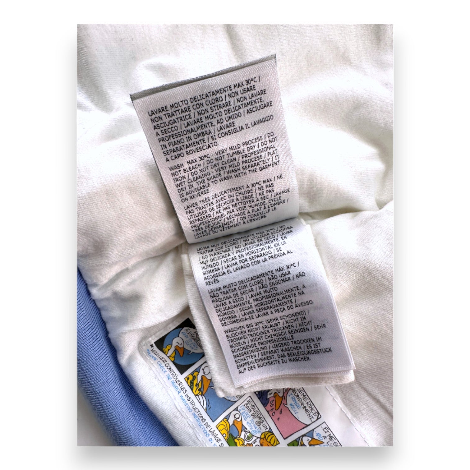 MONCLER - Blue down coat with white fur - 18 months