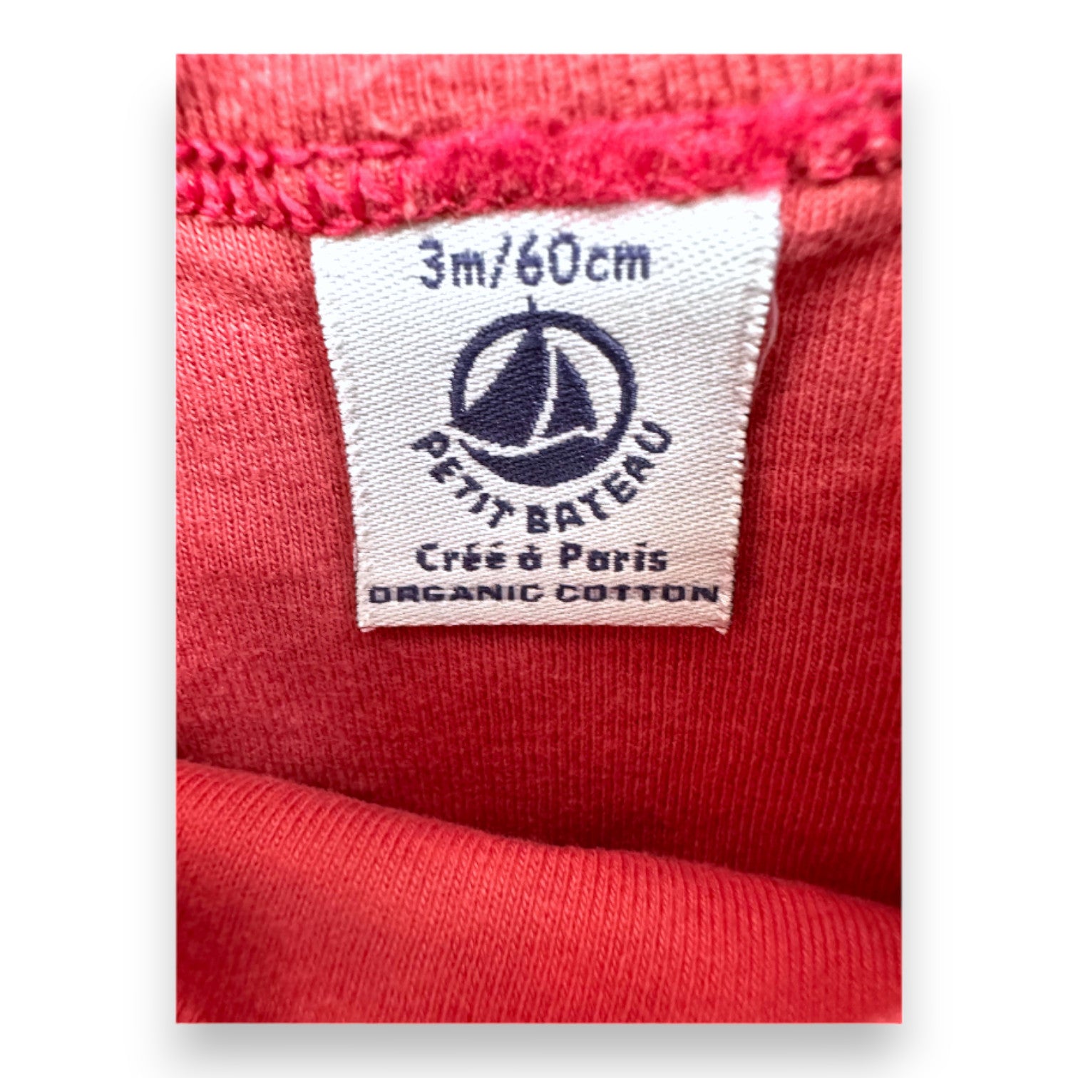 PETIT BATEAU - Pink long-sleeved bodysuit - 3 months