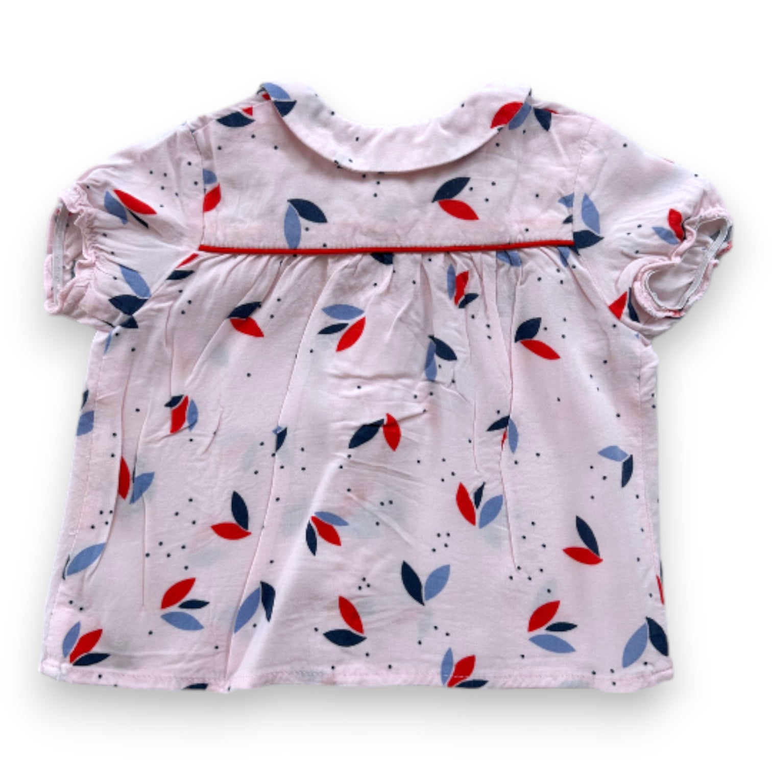 CARREMENT BEAU - Rosa Kurzarmbluse mit Prints - 6 Monate