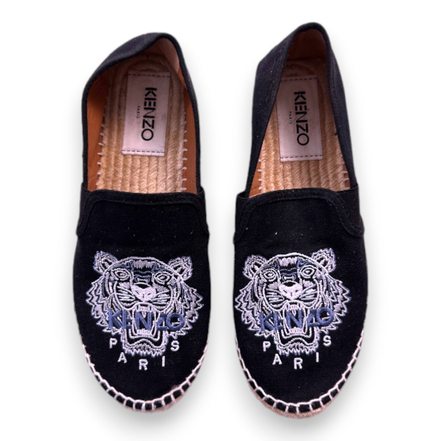 KENZO - Schwarze Espadrilles mit gesticktem Löwen - 37