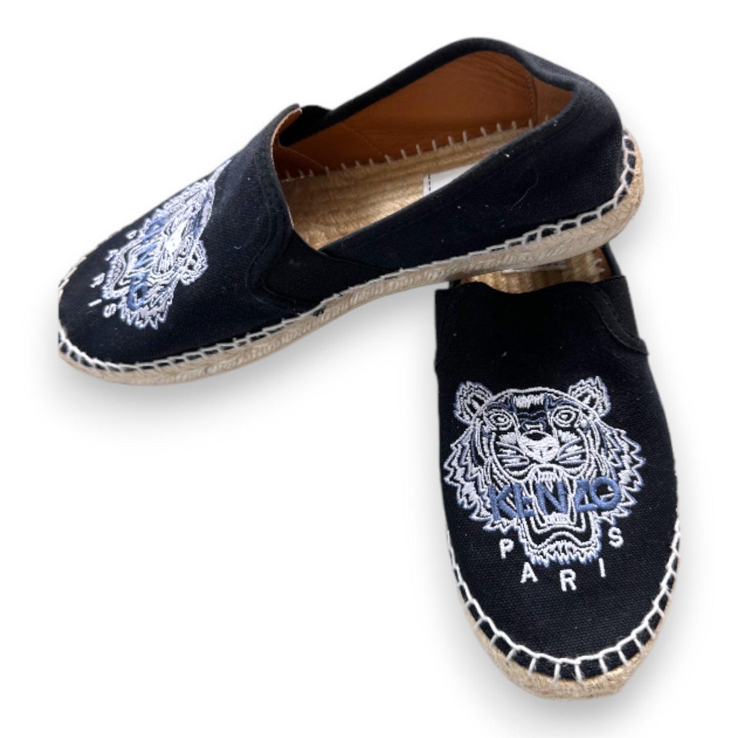 KENZO - Schwarze Espadrilles mit gesticktem Löwen - 37