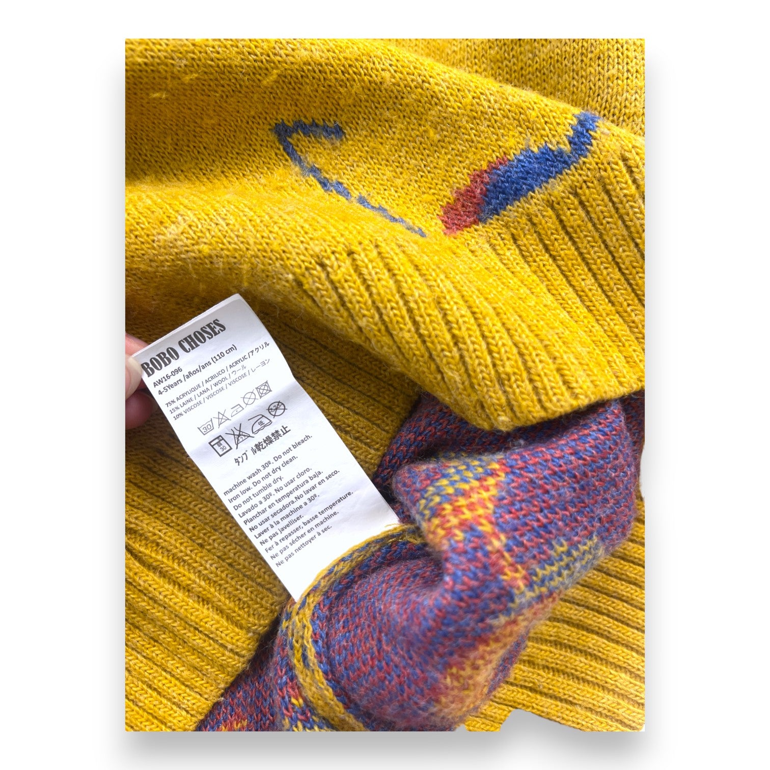 BOBO CHOSES - Senffarbener Pullover mit Brillenmuster - 4/5 Jahre