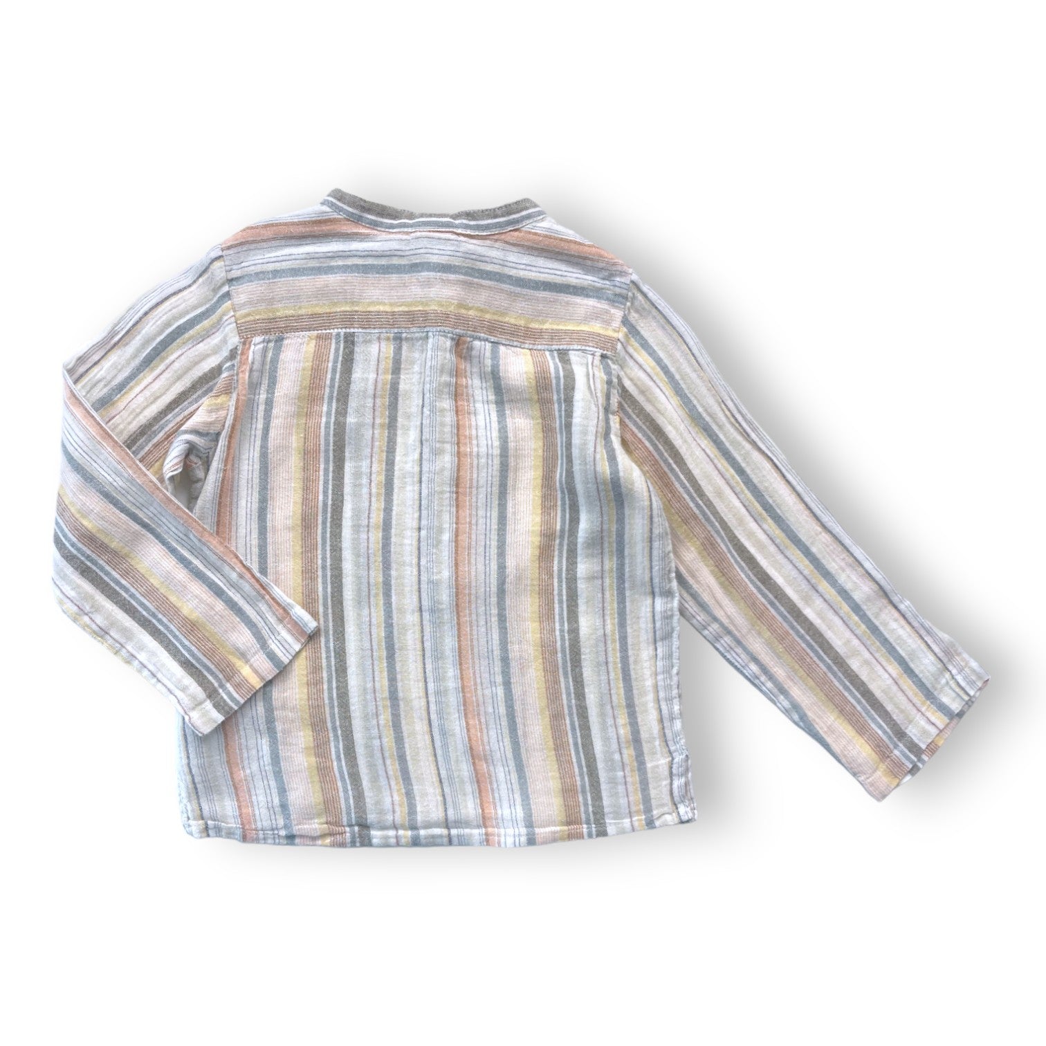 BONTON - Striped shirt with MAO collar - 4 years