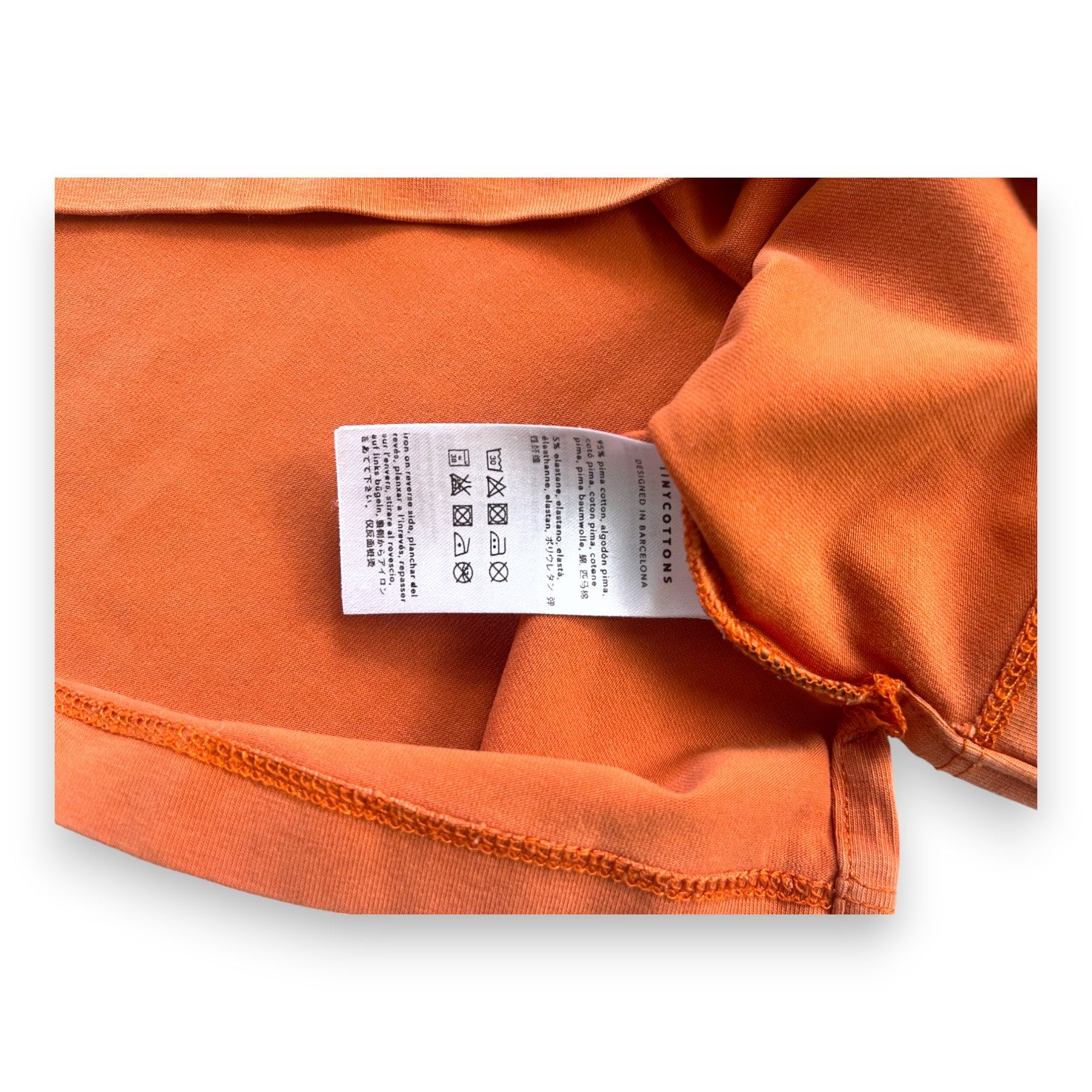 TINY COTTONS - Orange and green long-sleeved t-shirt - 4 years