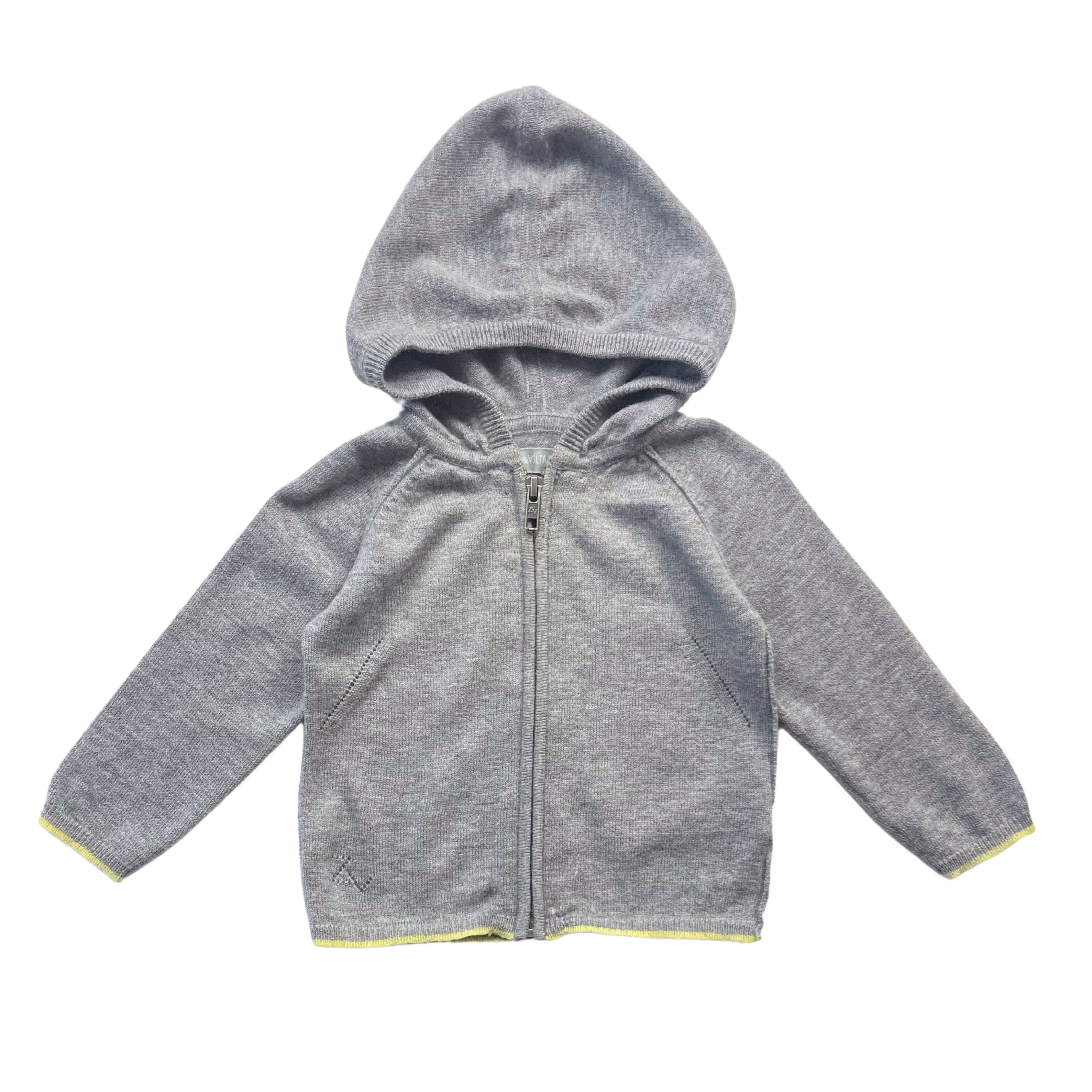 ZADIG & VOLTAIRE Sweat à capuche gris en laine - 18 mois