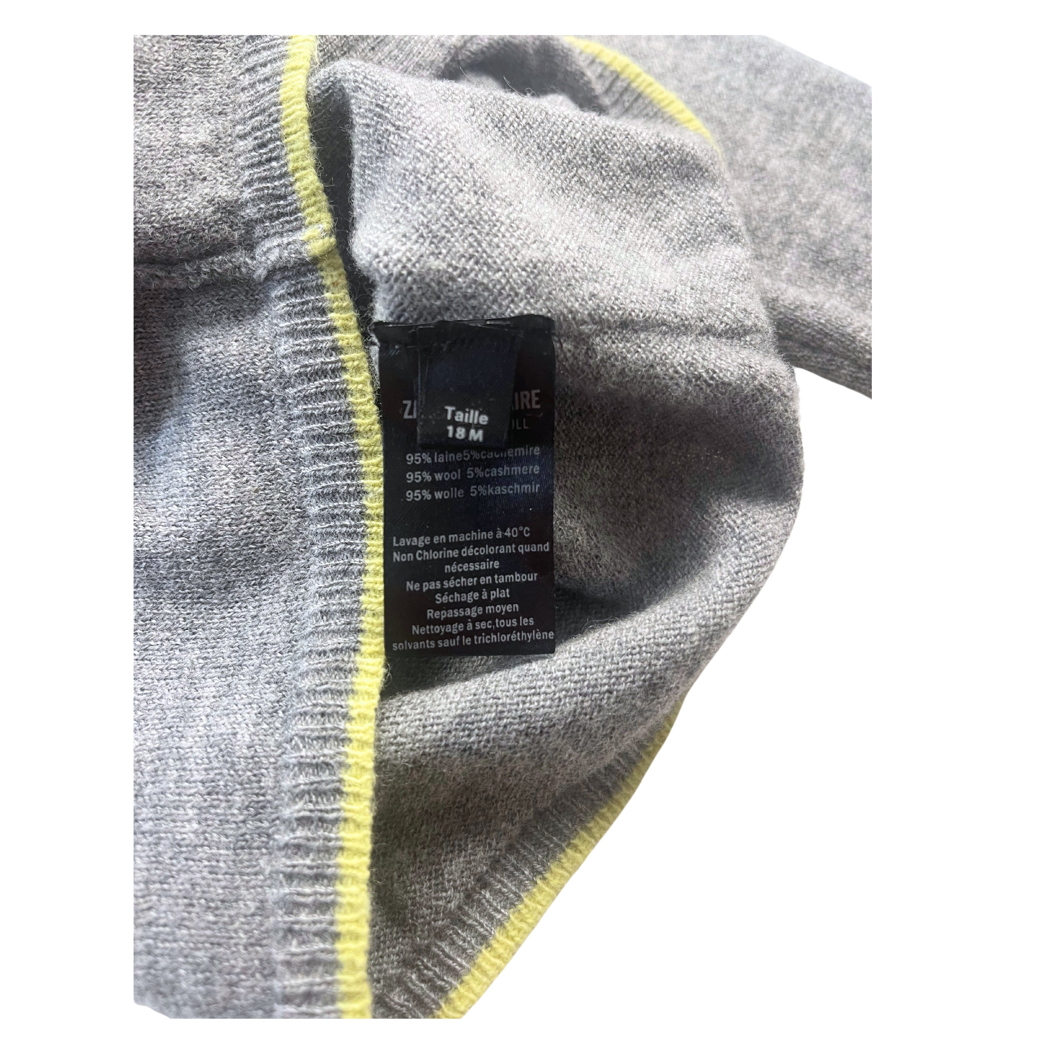 ZADIG &amp; VOLTAIRE Grauer Wollhoodie - 18 Monate