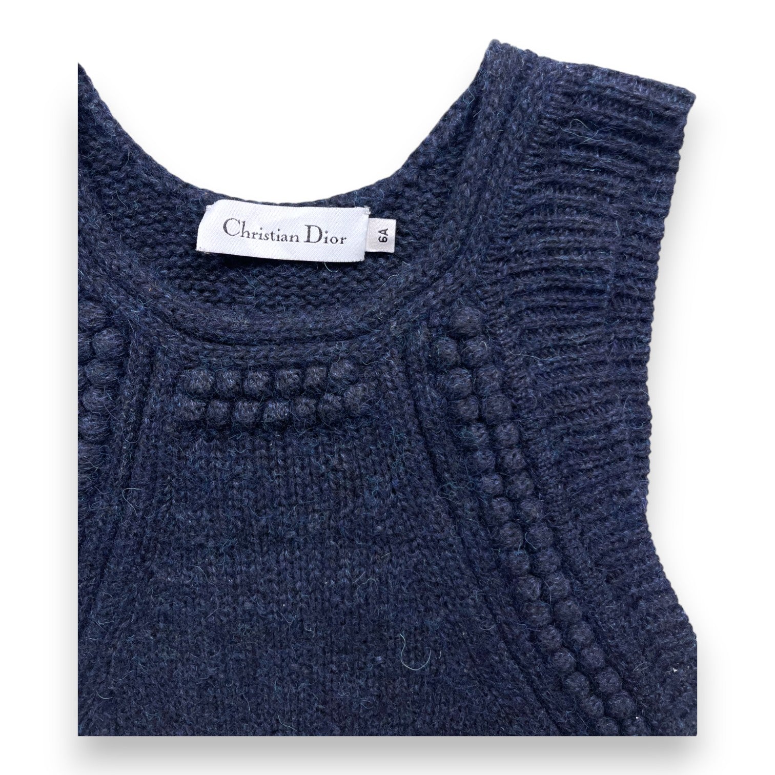 CHRISTIAN DIOR - Straight navy blue wool dress - 6 years