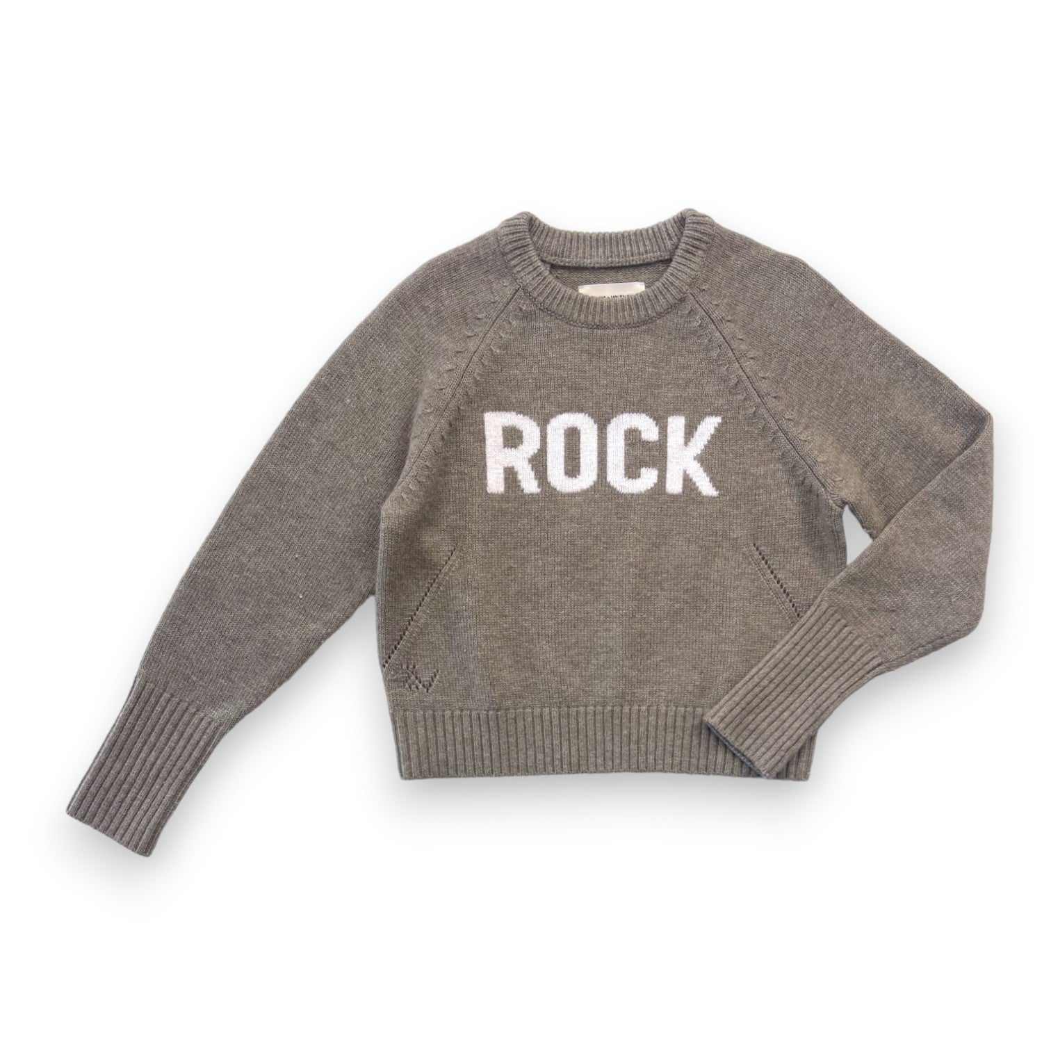 ZADIG &amp; VOLTAIRE - Khakifarbener Wollpullover "ROCK" - 8 Jahre