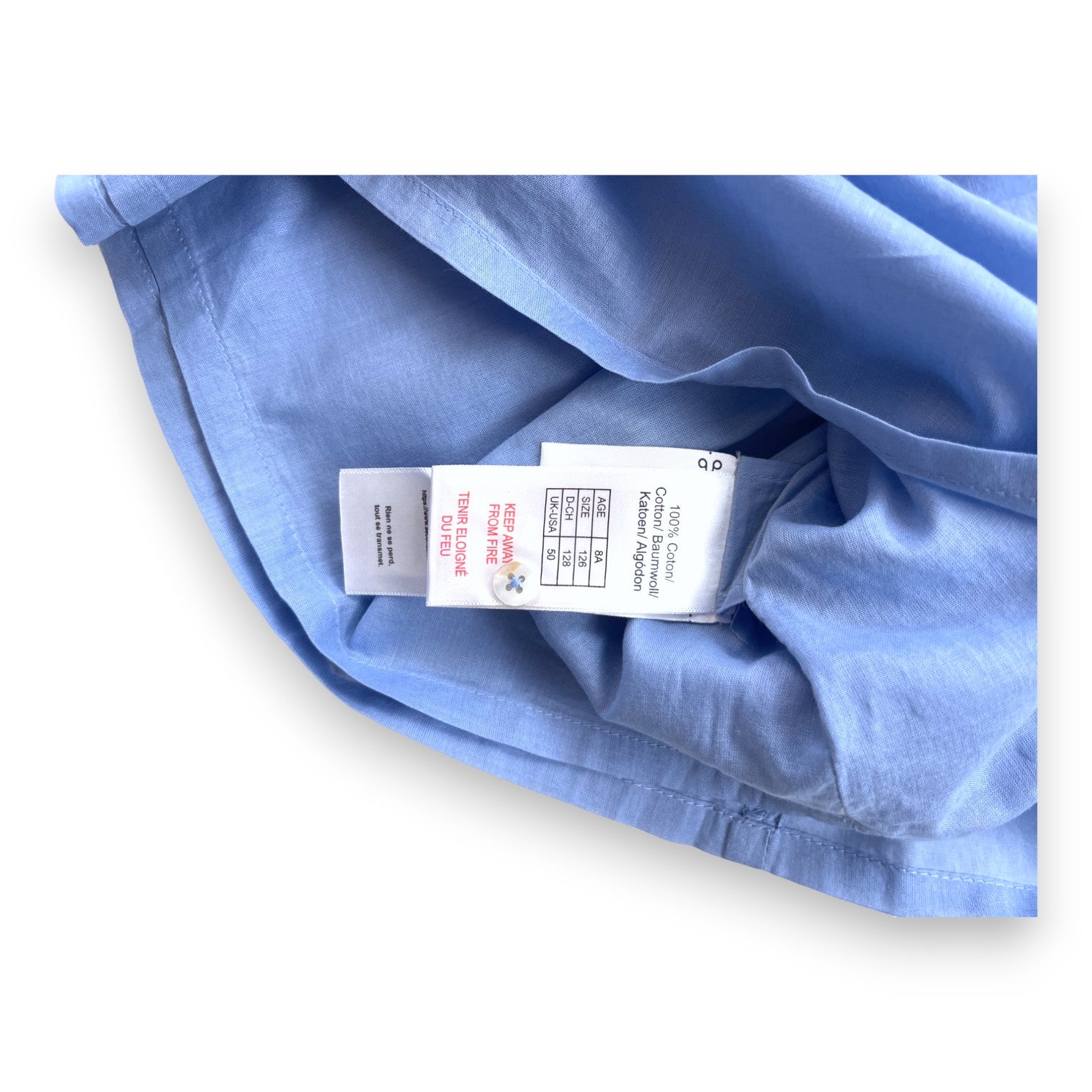 CYRILLUS - Blouse bleue à volants - 8 ans