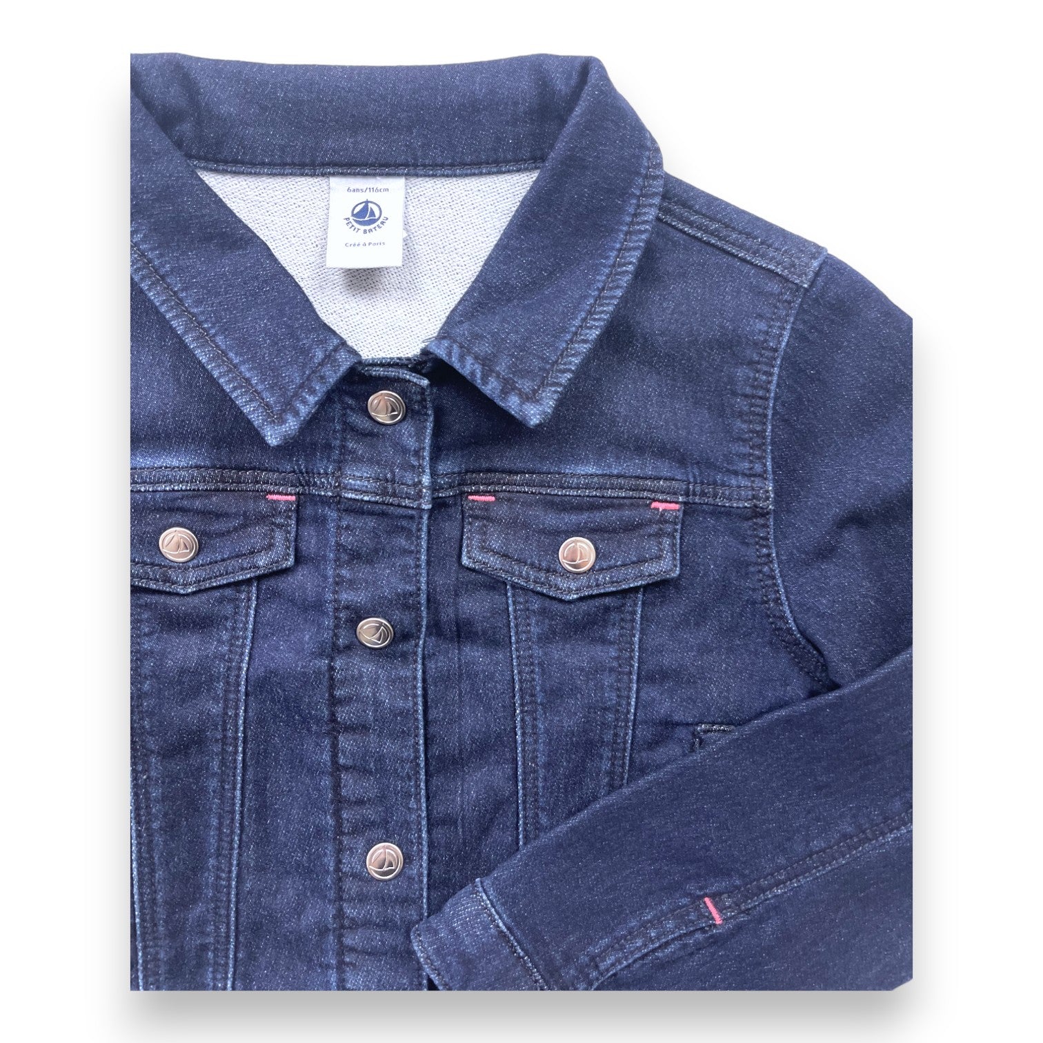PETIT BATEAU - Dunkelblaue Jeansjacke - 6 Jahre