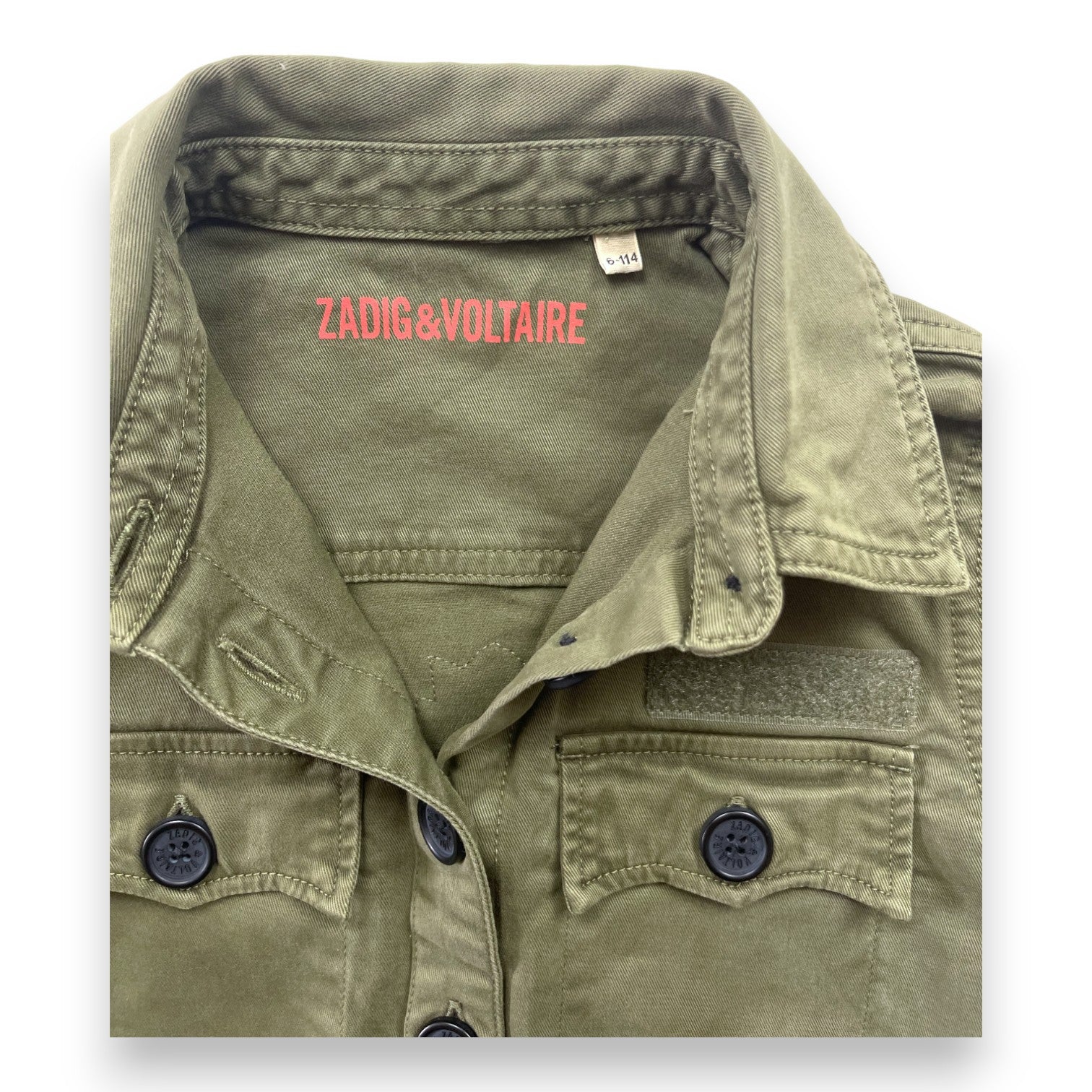 ZADIG &amp; VOLTAIRE - Khaki-Hemd mit Aufnäher auf der Rückseite - 6 Jahre