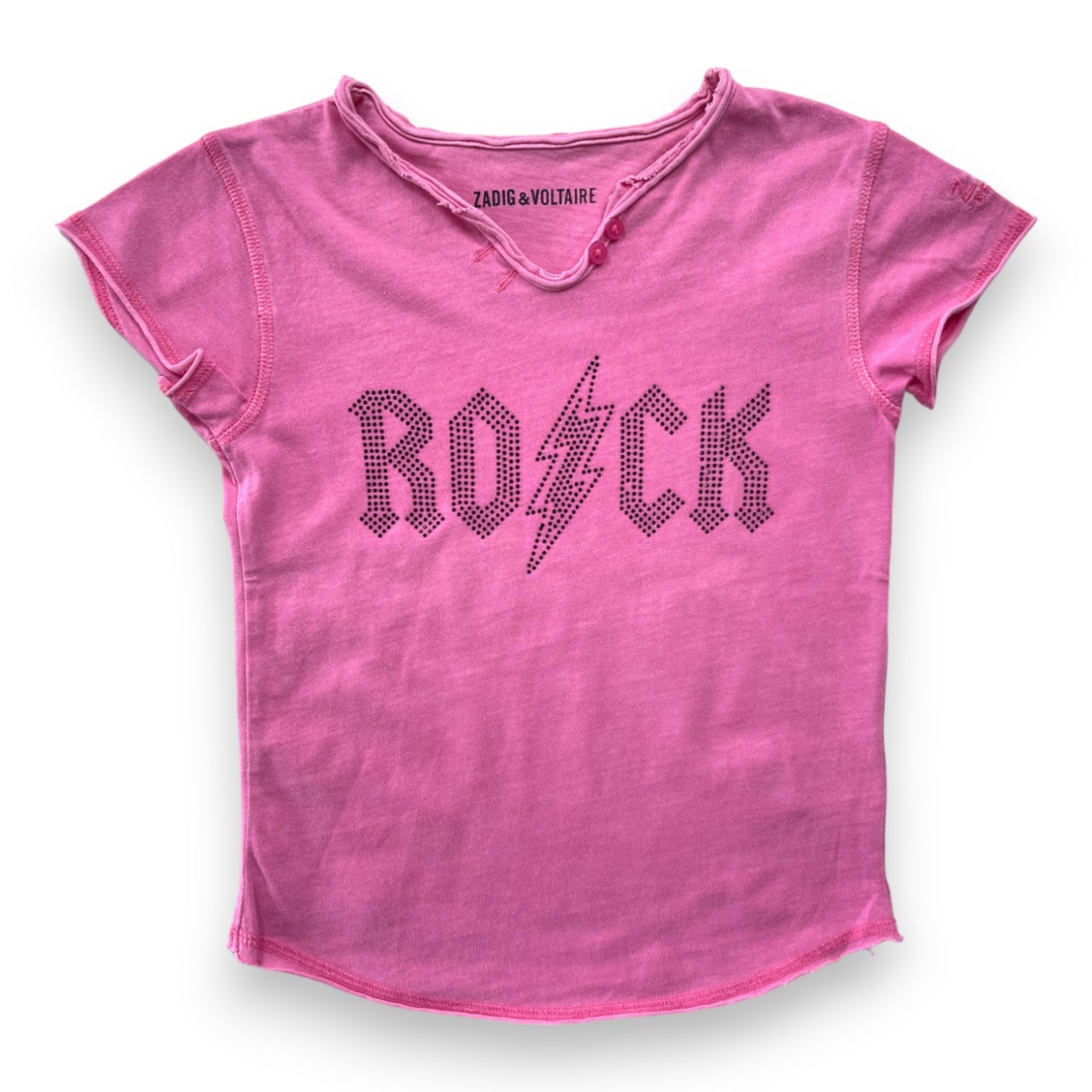 ZADIG &amp; VOLTAIRE - Rosa Strass-T-Shirt - 6 Jahre