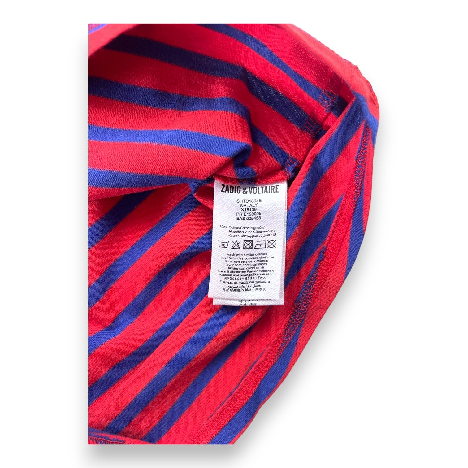 ZADIG &amp; VOLTAIRE - Rot-blau gestreiftes T-Shirt - 6 Jahre
