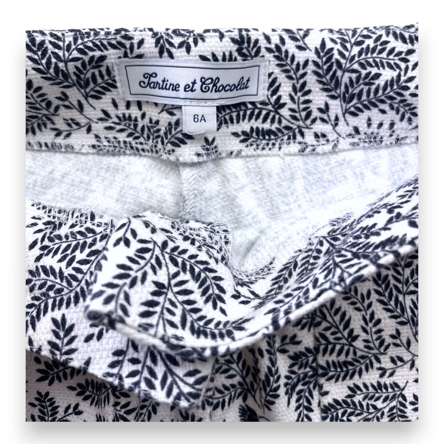 TARTINE & CHOCOLAT - Short blanc à motifs bleu marines - 6 ans