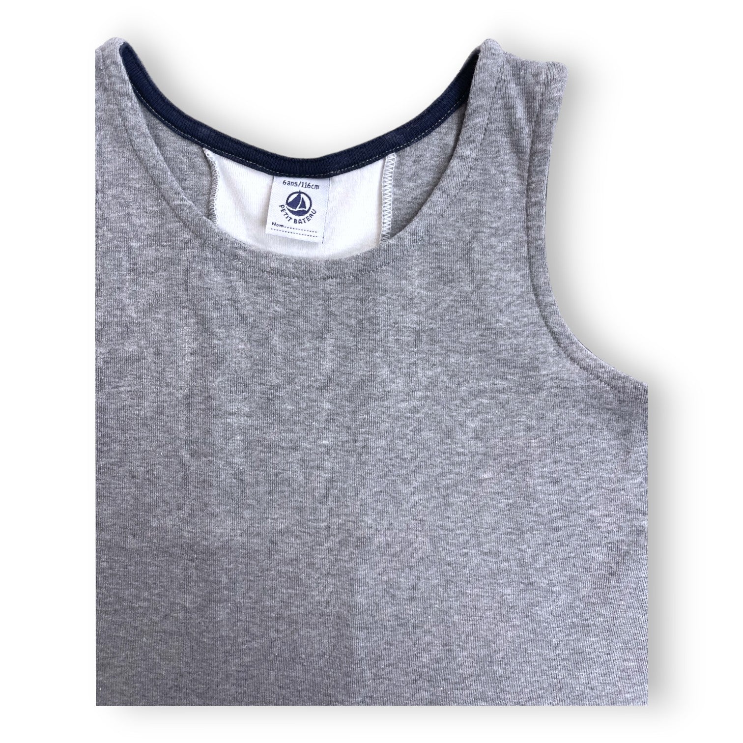 PETIT BATEAU - Gray flared tank top - 6 years