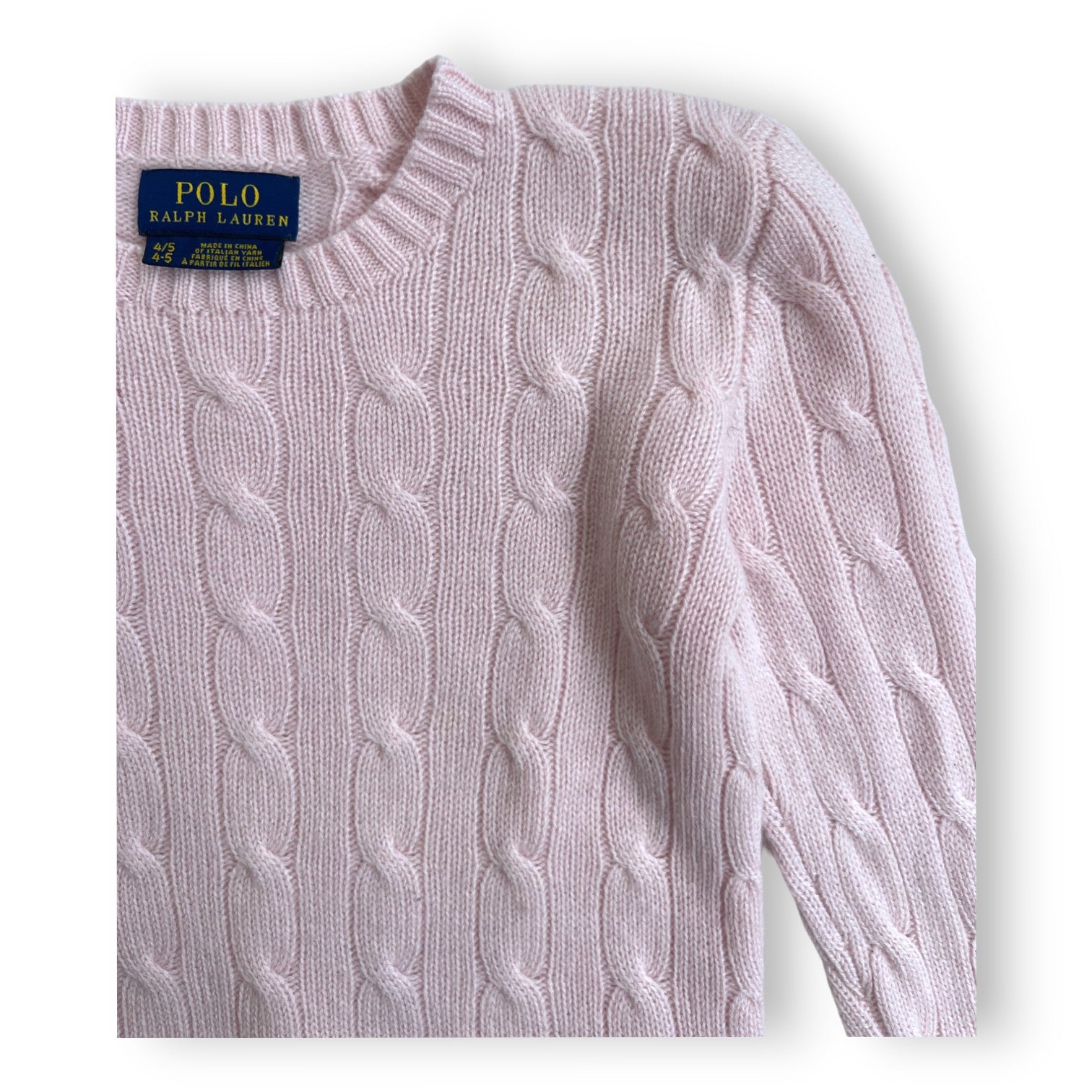 RALPH LAUREN - Light pink cashmere sweater - 4/5 years